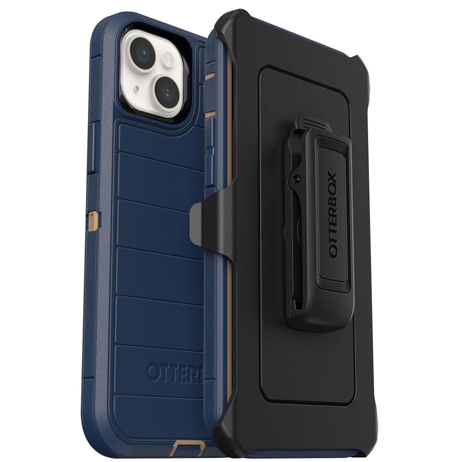 OtterBox Defender Series Screenless Case and Holster for iPhone 14 Plus, Blue Suede Shoes