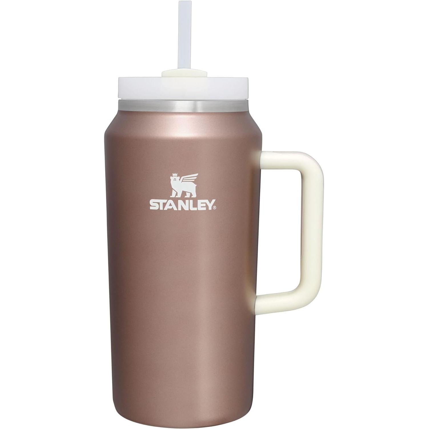 Stanley Quencher H2.0 FlowState Stainless Steel Vacuum Insulated Tumbler with Lid and Straw for Water, Iced Tea or Coffee, Smoothie and More, Rose Quartz Glow, 64 oz