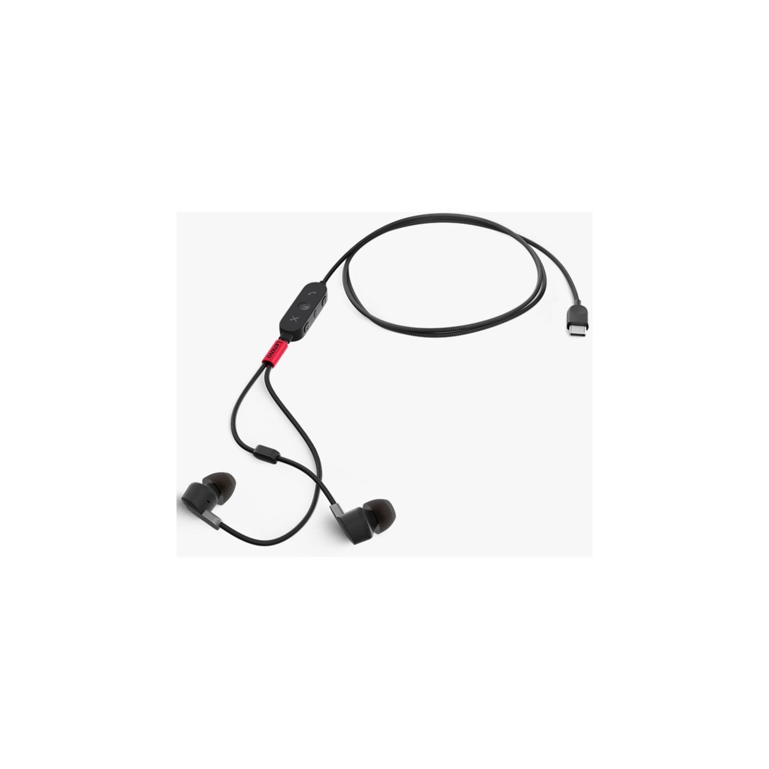 Lenovo In-Ear Active Noise Cancelling Headsets with Mic - Thunder Black (4XD1C99220)