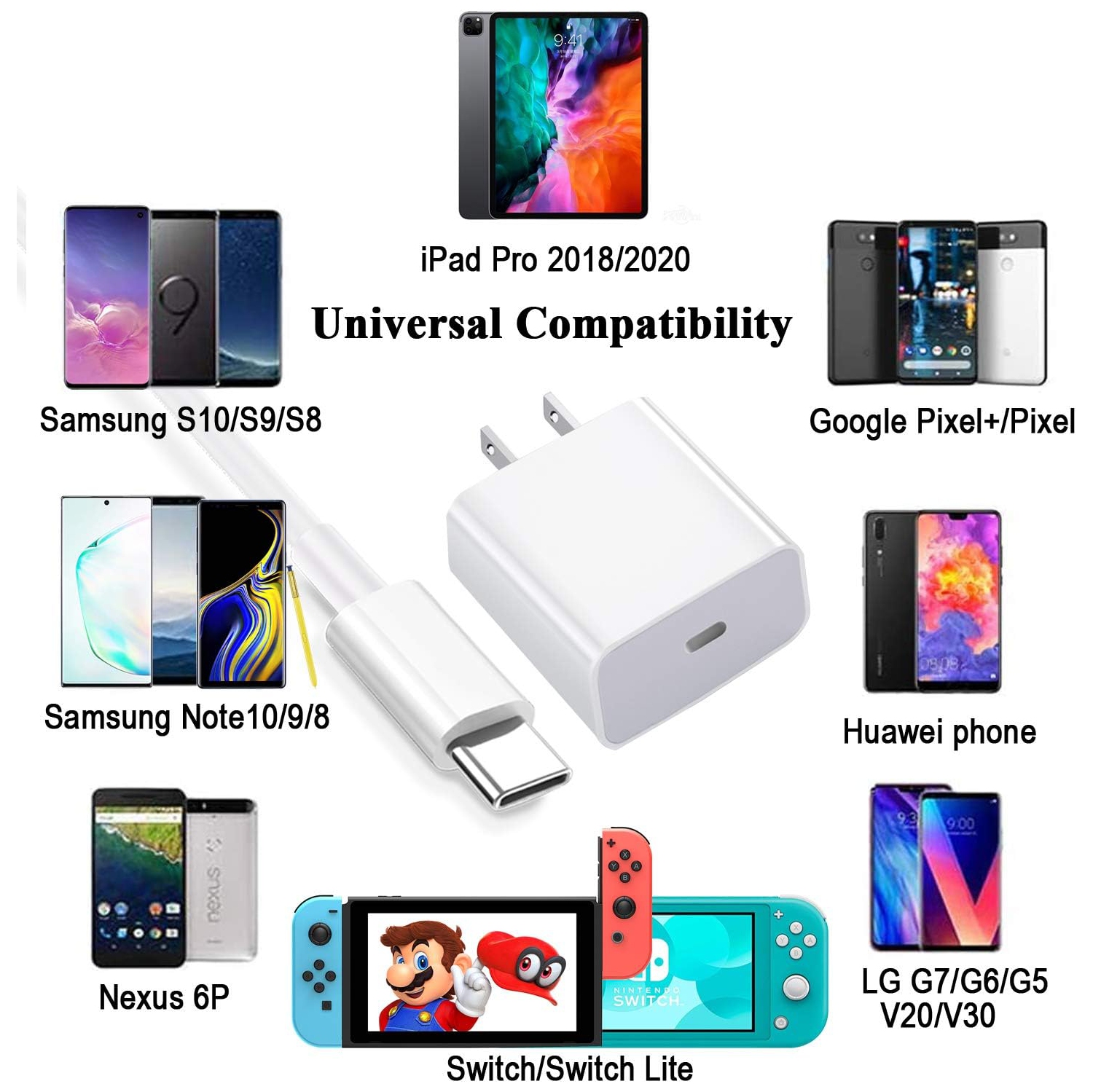 35W Type USB-C Fast Wall Charger Power Adapter + 3.3Ft USB-C Cable for iPhone 15 iPad Samsung Google