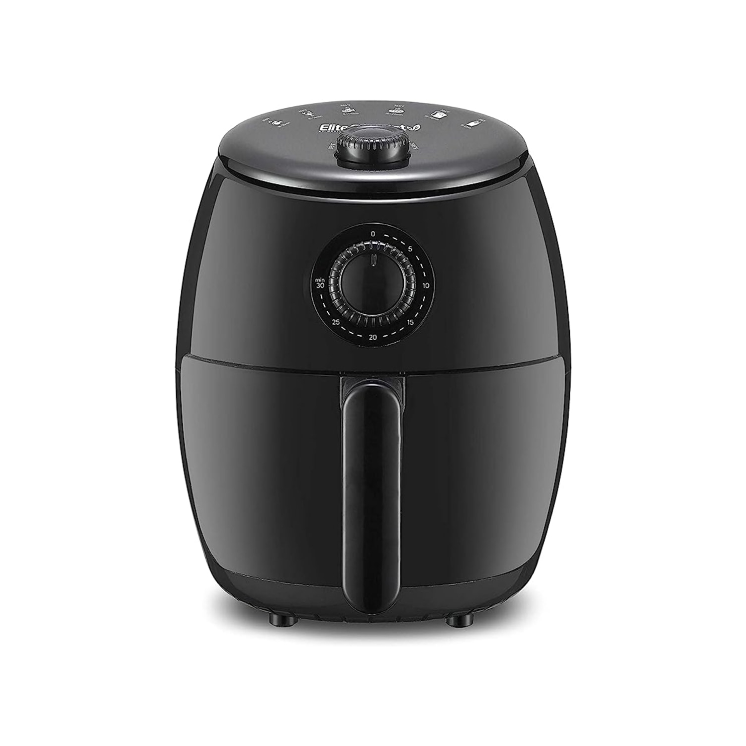 Elite Gourmet EAF-0201 2.1 Quart Electric Hot Air Fryer - Oil-Less Healthy Cooking, Timer & Temperature Controls | Space-Saving, PFOA/PTFE Free, 1000W (Black)