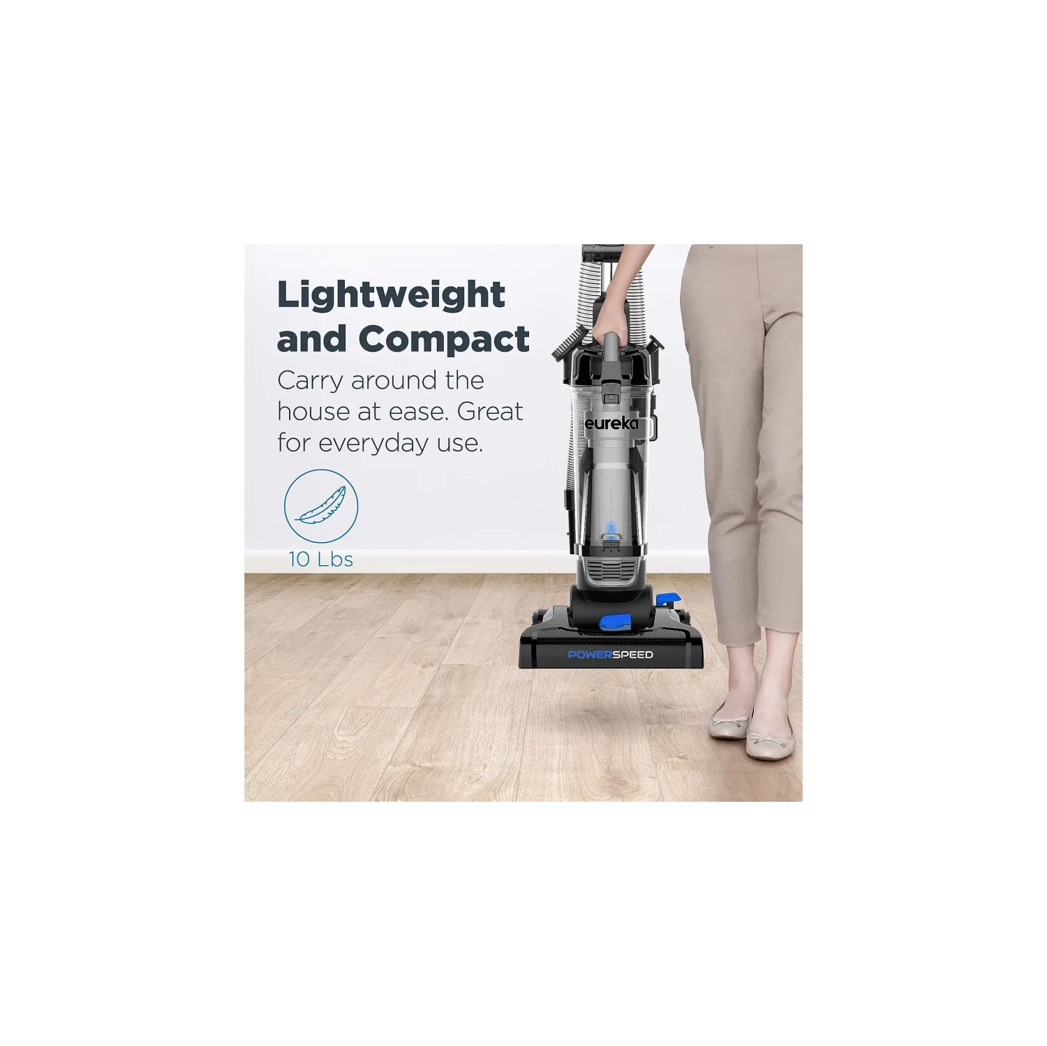 Eureka PowerSpeed Bagless Upright Vacuum Cleaner with Pet Turbo - Black | High Performance Cleaning for Pet Owners