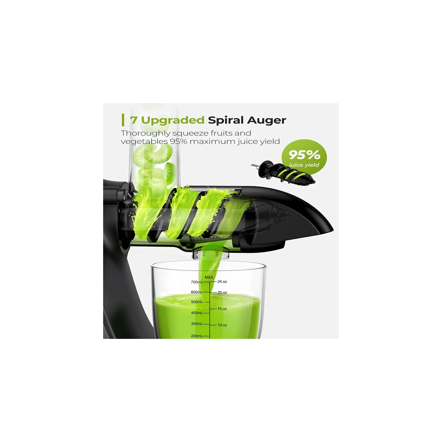 Centrifugeuse à pression à froid | modes à 2 vitesses, masticateur pour légumes et fruits | recettes, brosse, fonction de marche arrière | moteur