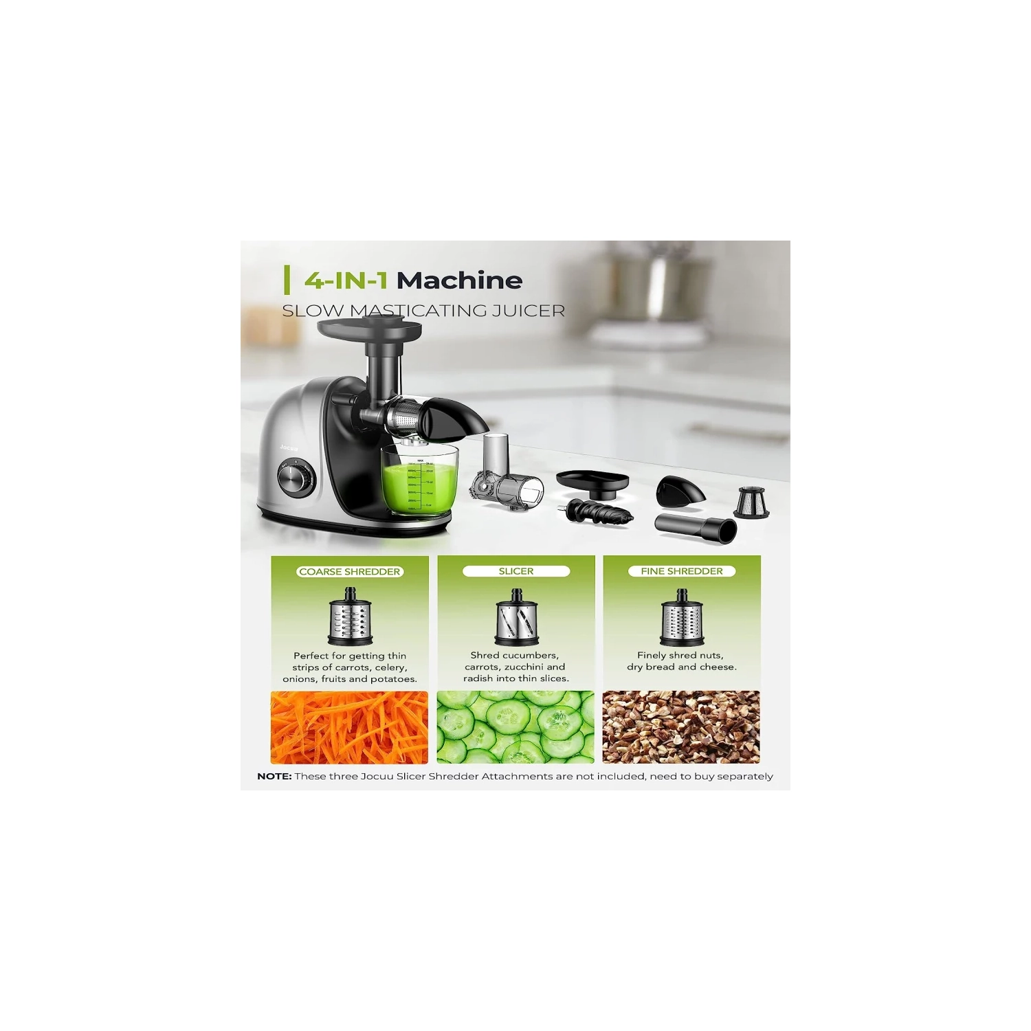 Centrifugeuse à pression à froid | modes à 2 vitesses, masticateur pour légumes et fruits | recettes, brosse, fonction de marche arrière | moteur