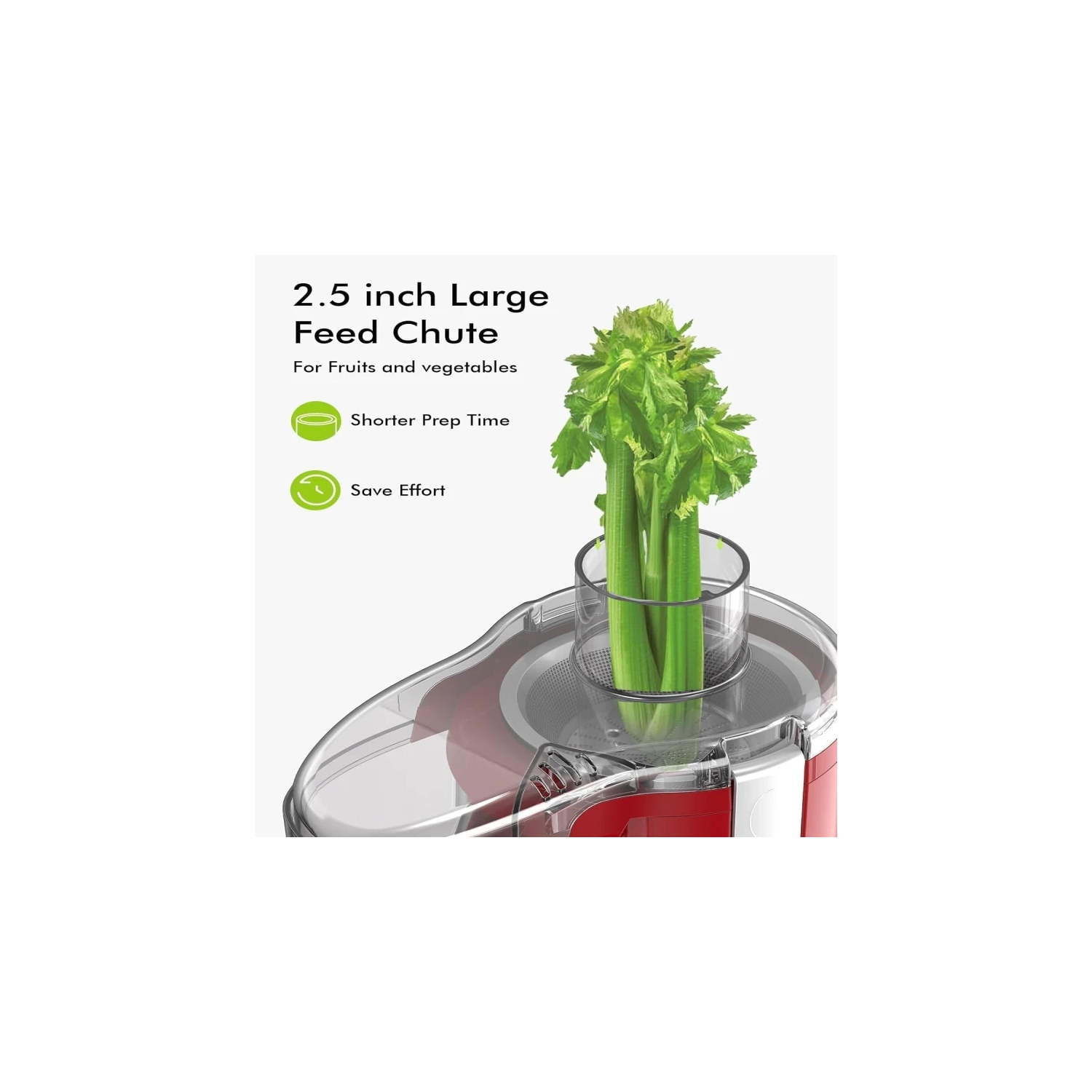 Centrifugeuse haute vitesse | grande goulotte de 2,5 po | commande à 3 vitesses | technologie à pression à froid | nettoyage facile | sans BPA |