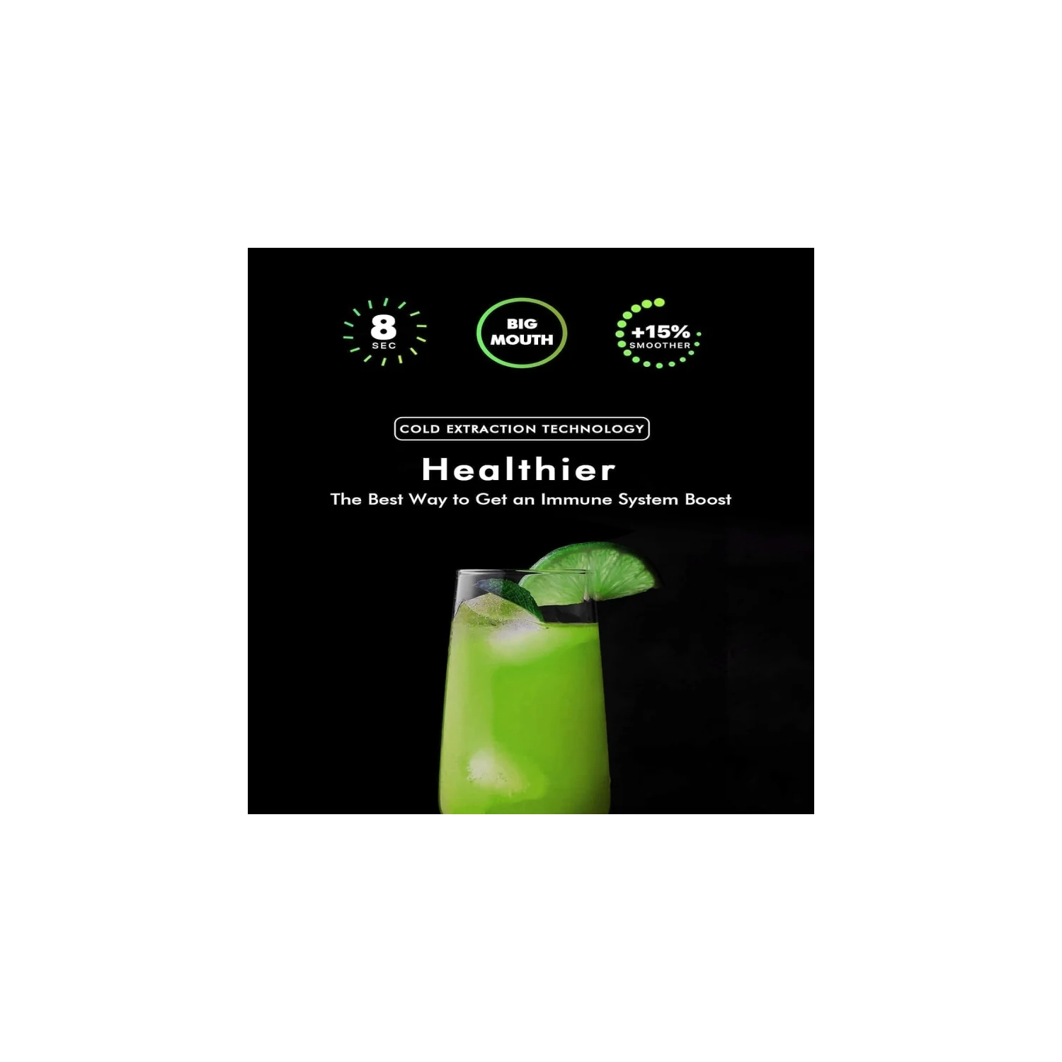 Centrifugeuse haute vitesse | grande goulotte de 2,5 po | commande à 3 vitesses | technologie à pression à froid | nettoyage facile | sans BPA |