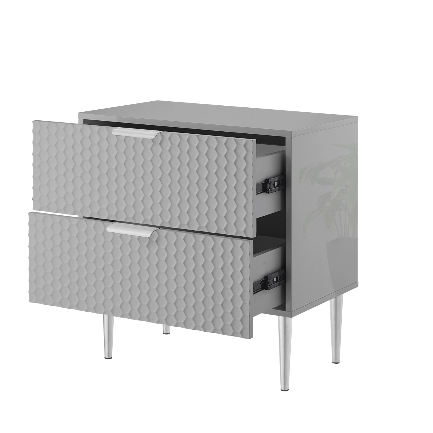 Inspired Home Kylei Side Table Grey/Chrome