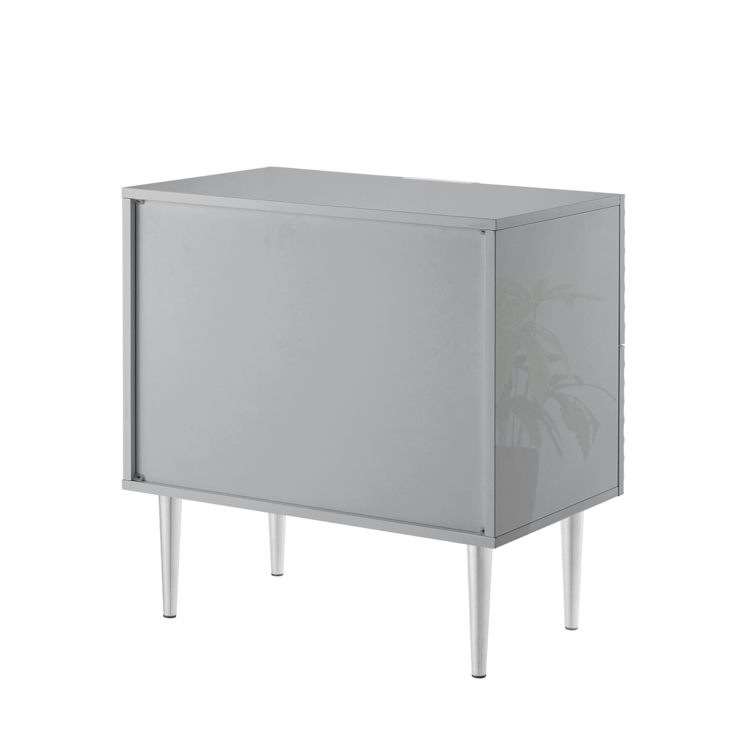 Inspired Home Kylei Side Table Grey/Chrome