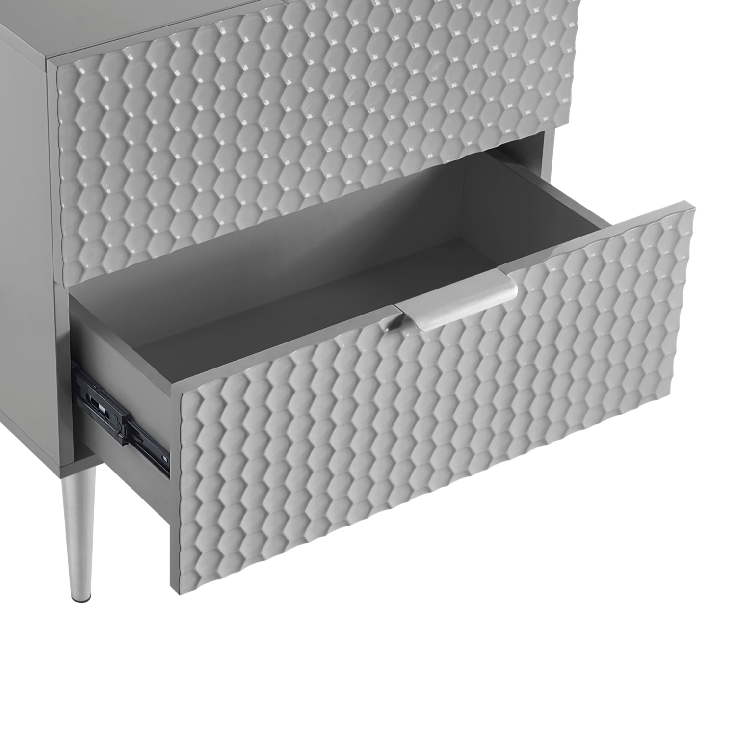 Inspired Home Kylei Side Table Grey/Chrome