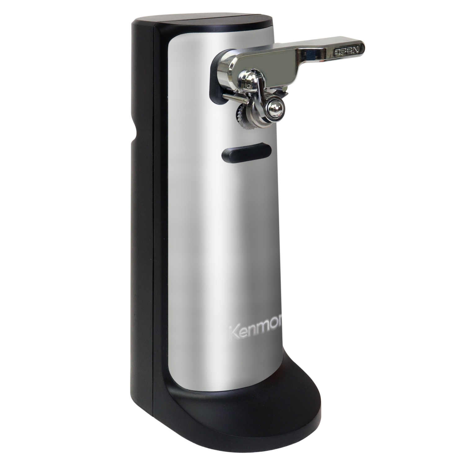 Kenmore 3-In-1 Electric Can Opener, Knife Sharpener And Bottle Opener, One-Touch, Stainless Steel.
