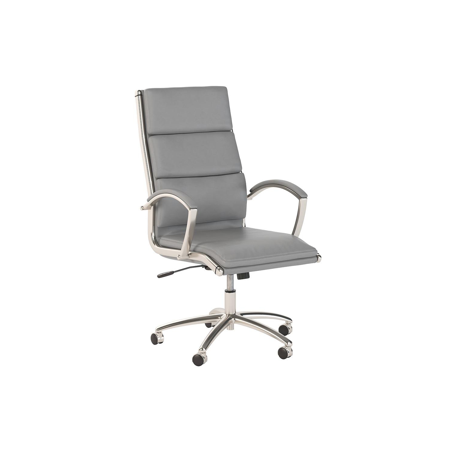 Bush Business Furniture Modelo High Back Leather Executive Office Chair, Light Gray Leather