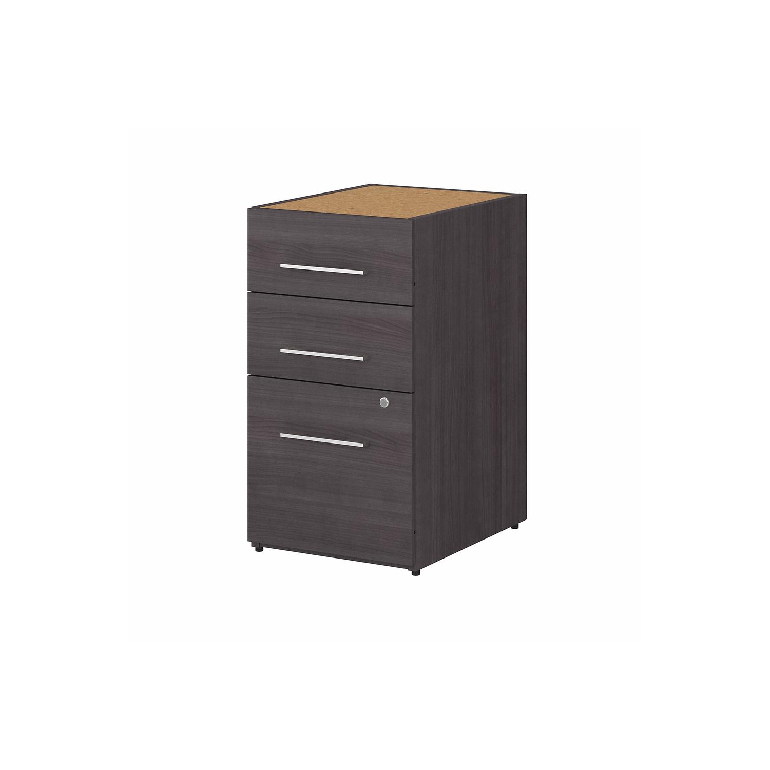 Bush Business Furniture Office 500 16W 3 Drawer File Cabinet - Assembled, Storm Gray