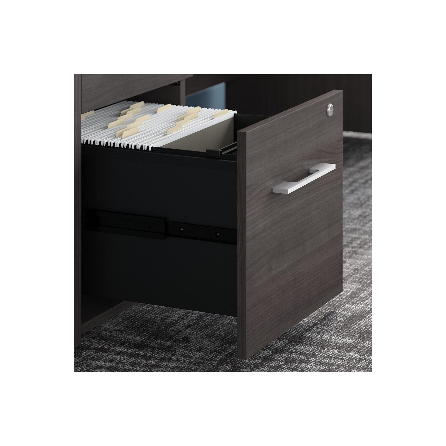 Bush Business Furniture Office 500 16W 3 Drawer File Cabinet - Assembled, Storm Gray