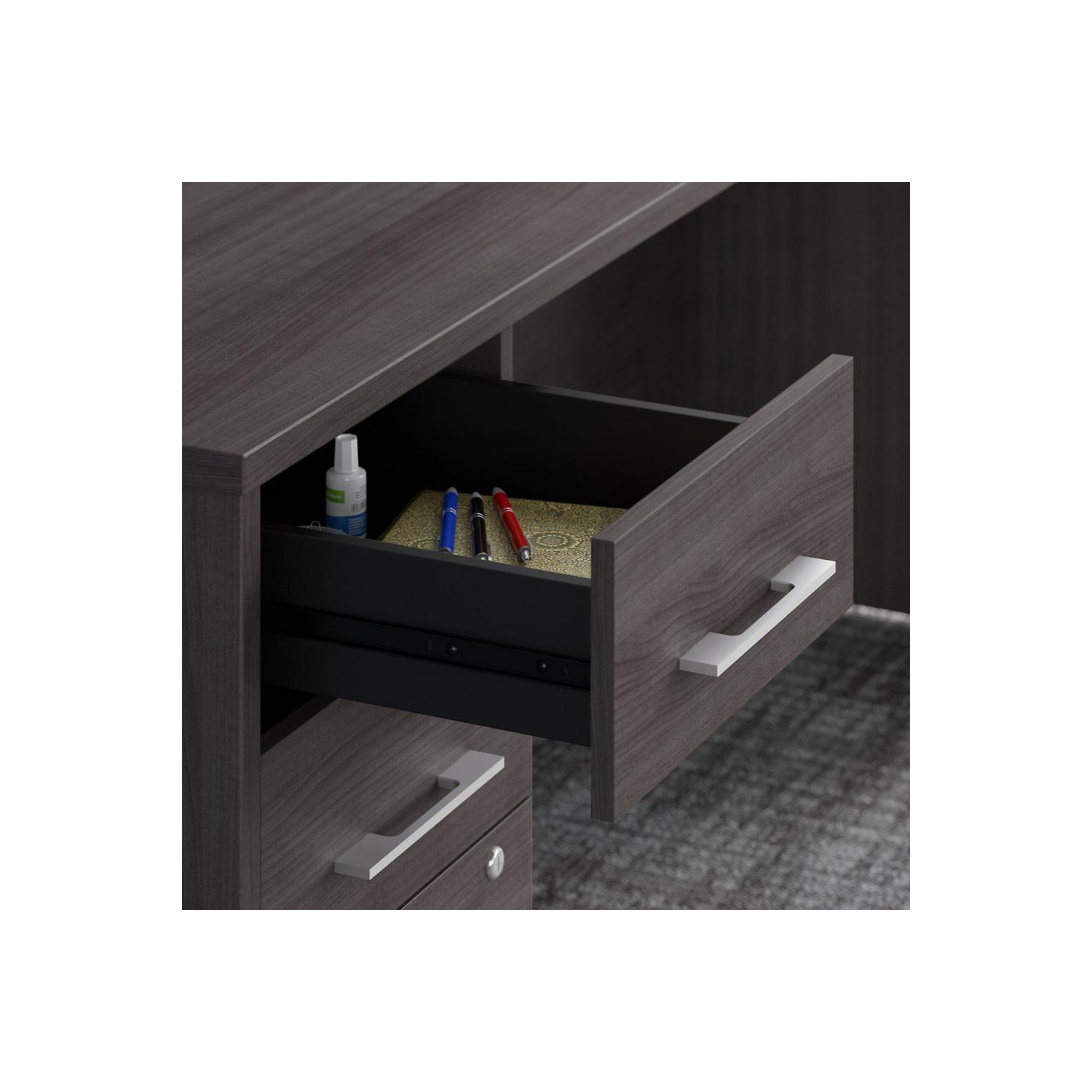 Bush Business Furniture Office 500 16W 3 Drawer File Cabinet - Assembled, Storm Gray