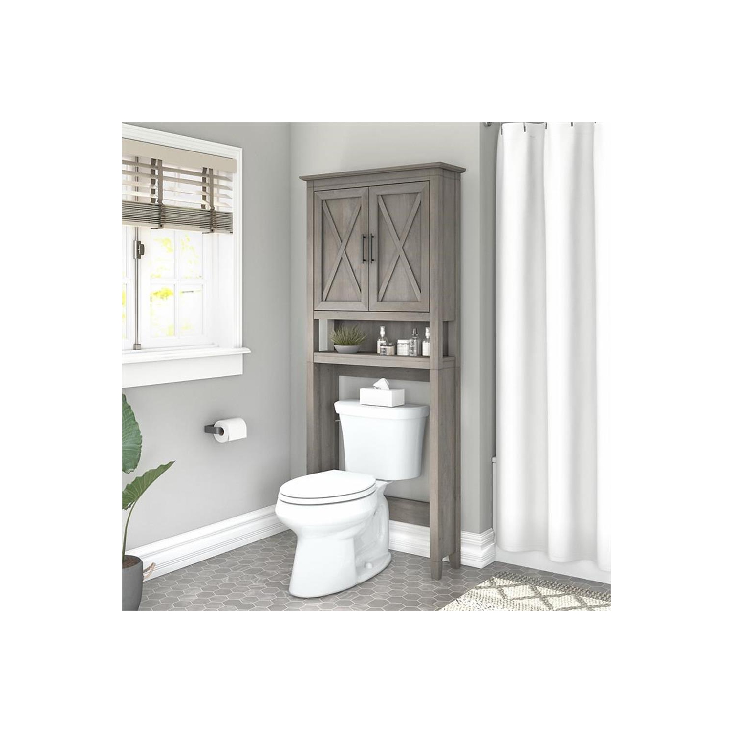 Key West Over The Toilet Storage Cabinet in Driftwood Gray - Engineered Wood