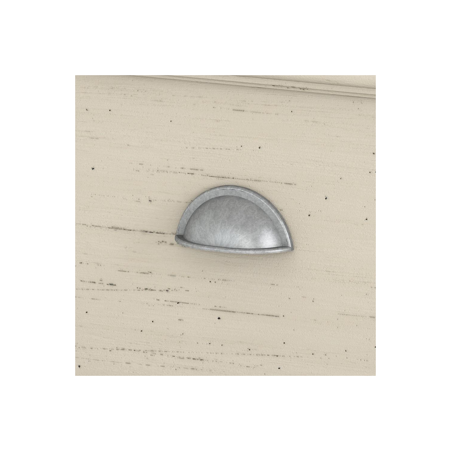 Bush Furniture Fairview 2 Door Storage Cabinet with File Drawer, Antique White/Tea Maple