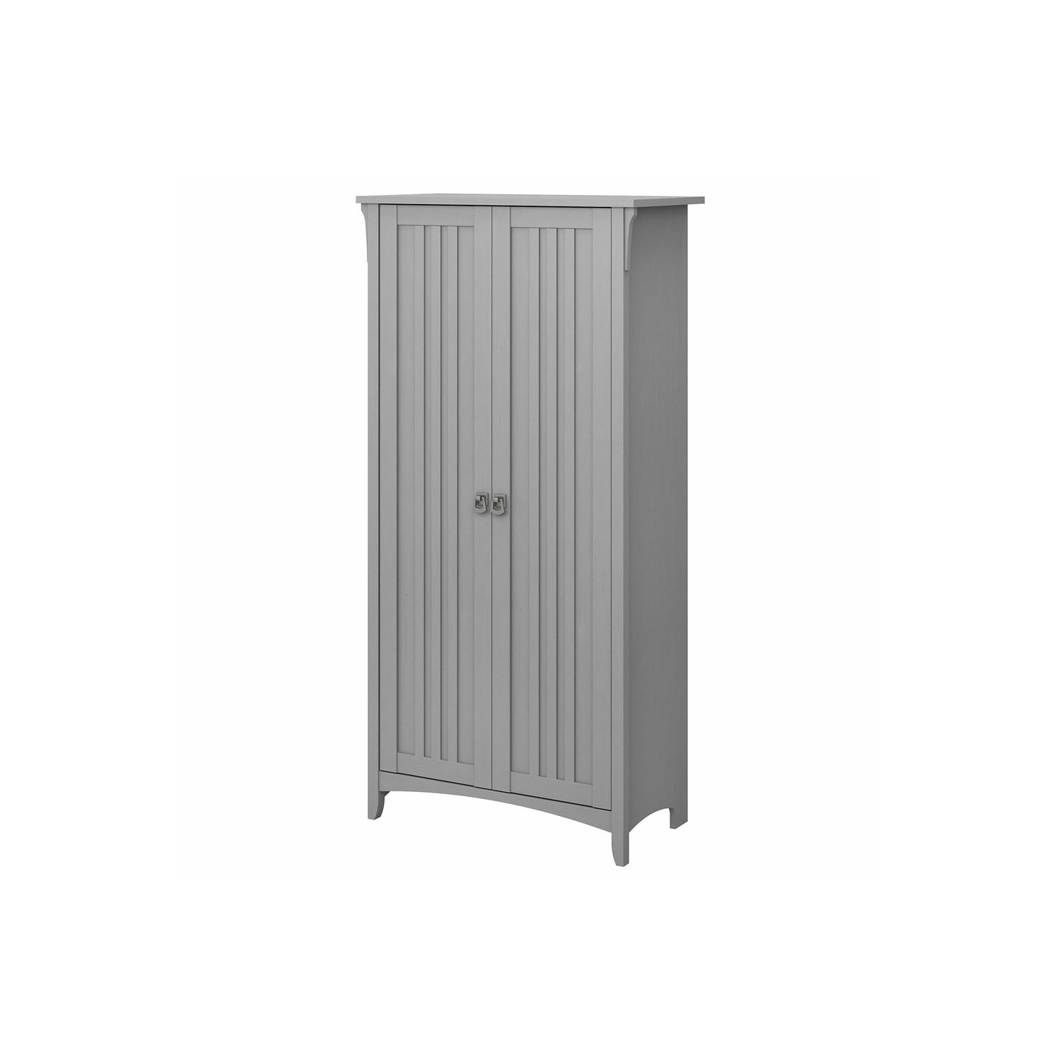 Bush Furniture – grande armoire de rangement Salinas avec portes, gris Cape Cod