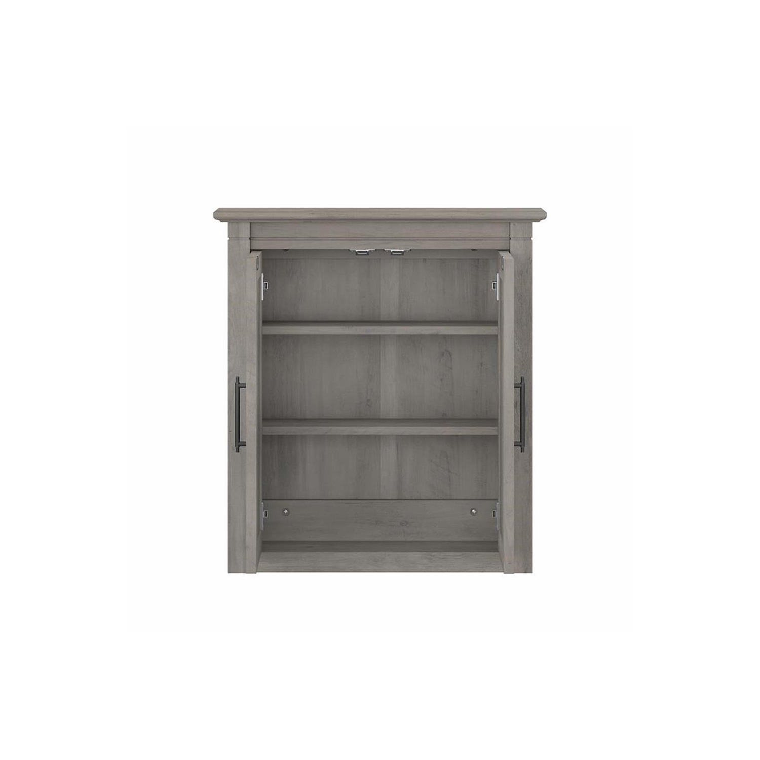 Key West Bathroom Wall Cabinet with Doors in Driftwood Gray - Engineered Wood