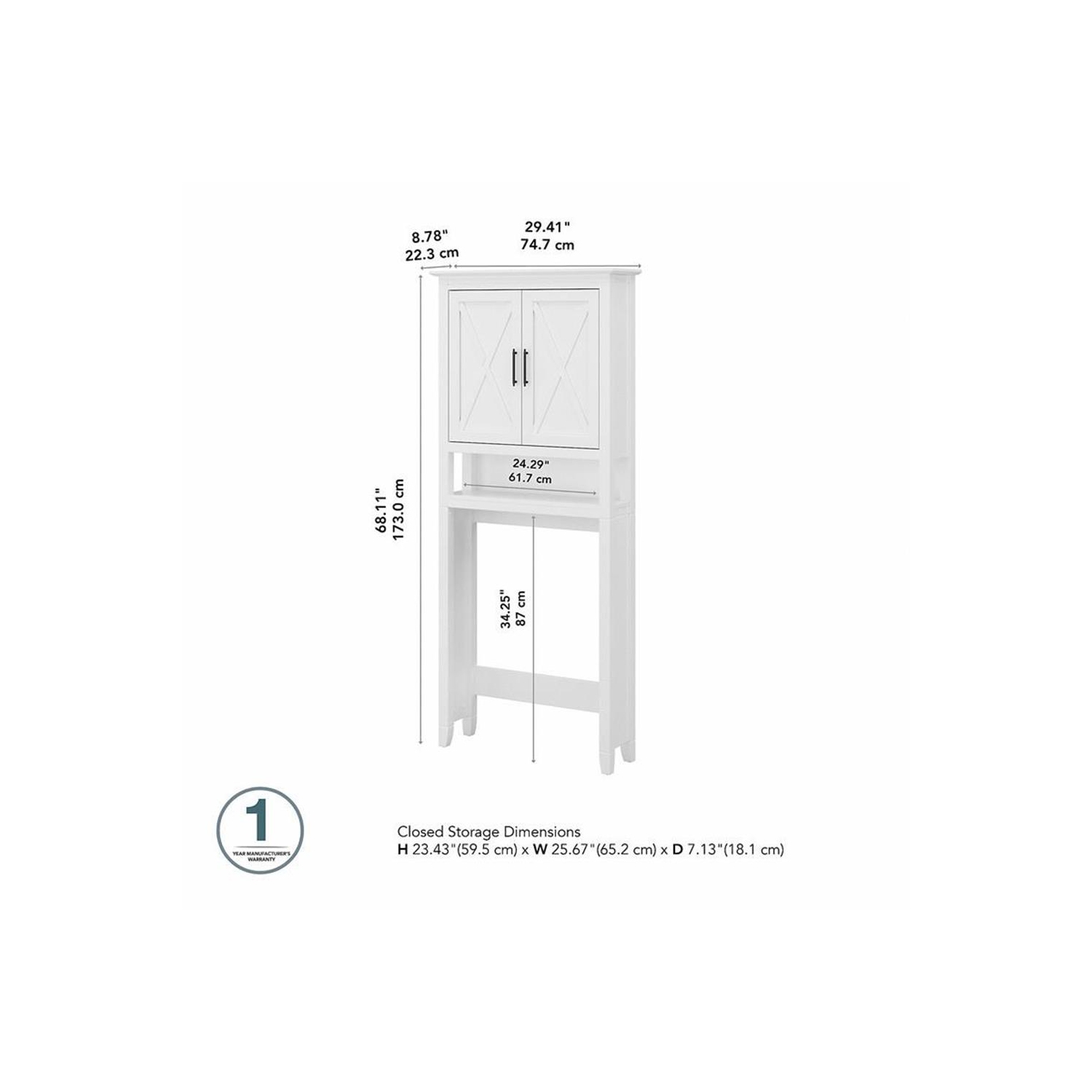 Key West Over The Toilet Storage Cabinet in White Ash - Engineered Wood