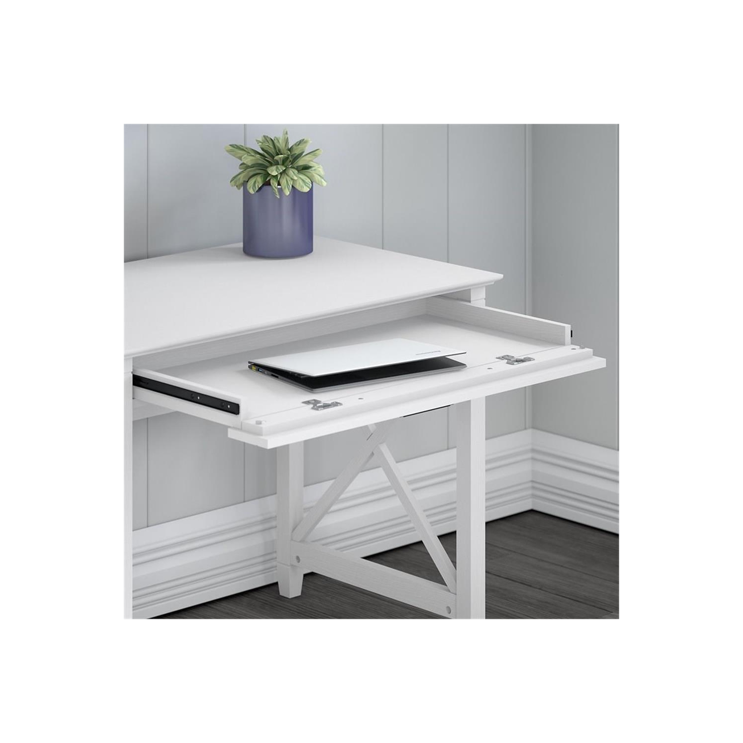 Bureau d'ordinateur et chaise 54 W de Key West - Chêne blanc pur - bois d'ingénierie