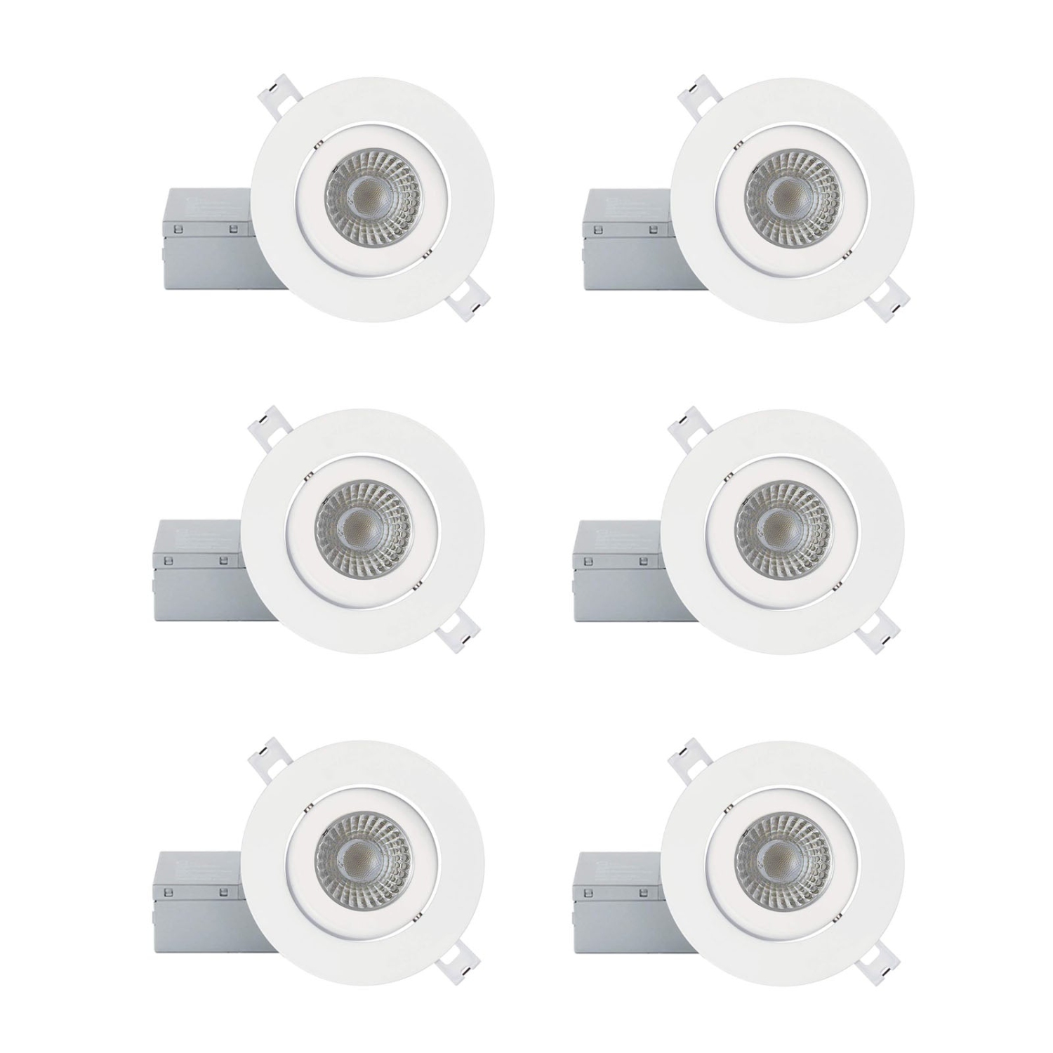 Strak Gimbal White 4-Inch Integrated Panel 7W, 560 Lumens 4000k - (6-Pack)