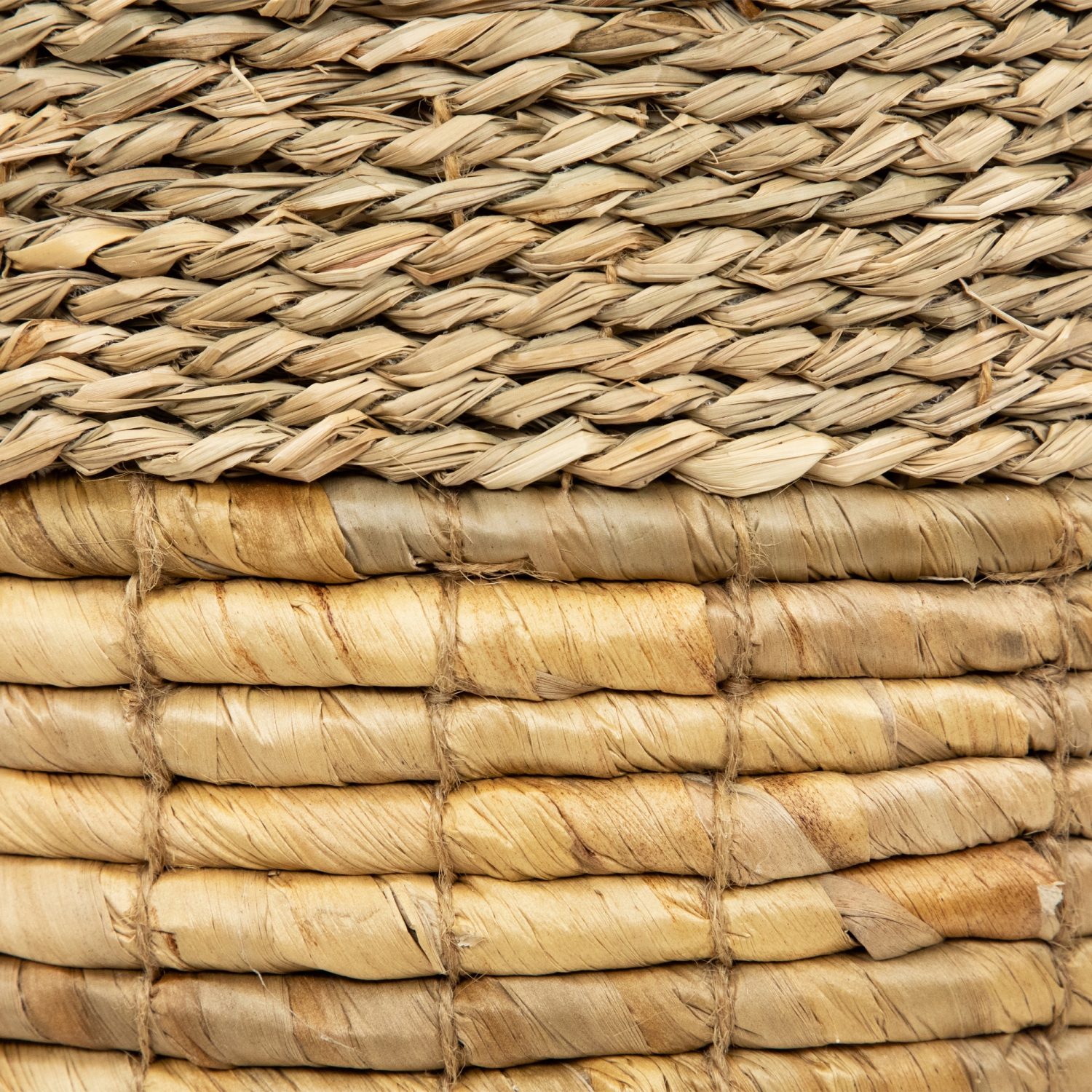 Ensemble de 3 paniers de rangement ronds tressés havane et brun de 13,75 po