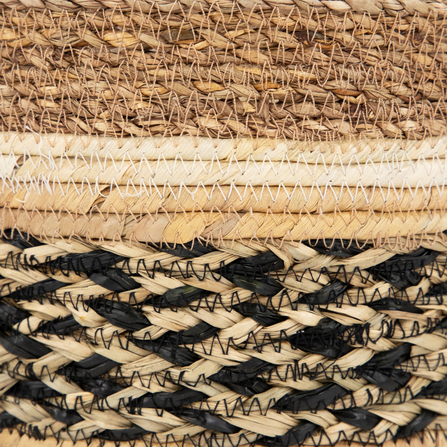 Seagrass Weave Round Storage Baskets with Handles - 15" - Set of 3