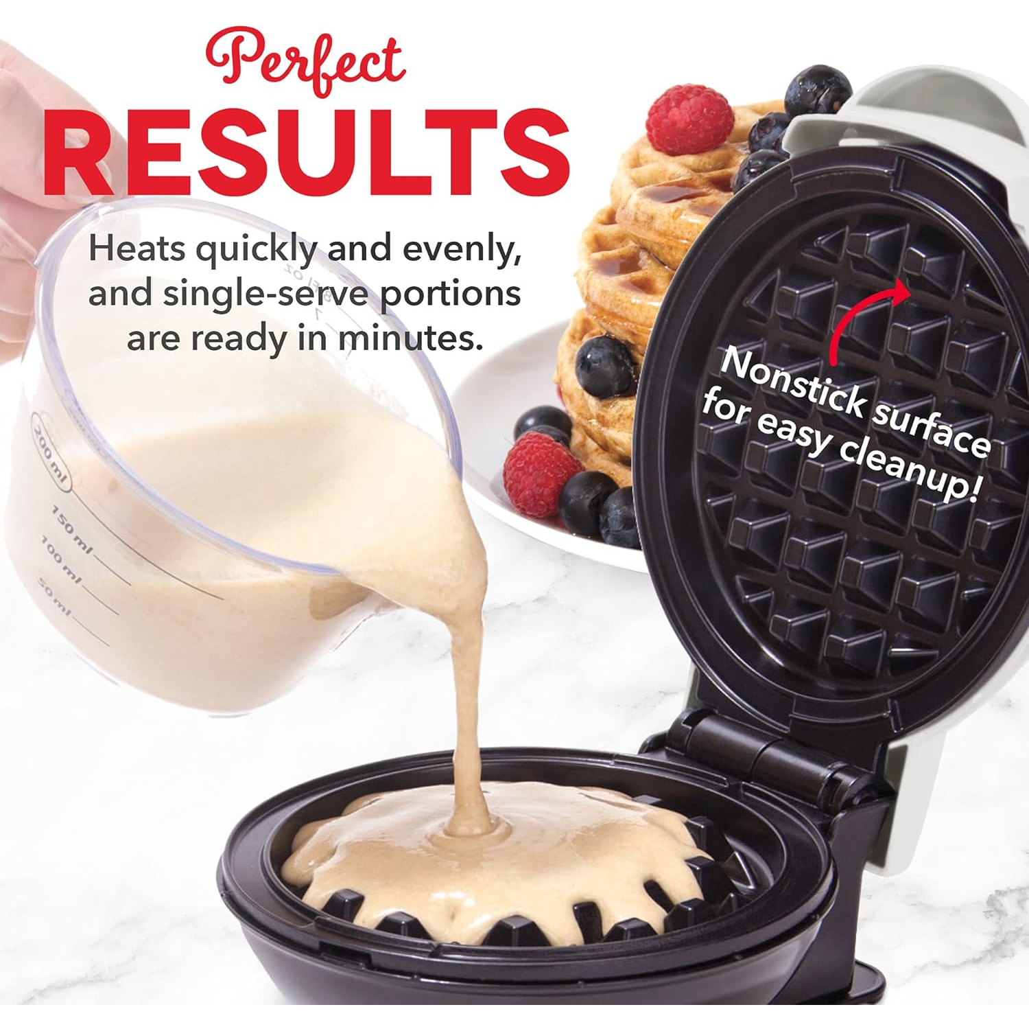 DASH Mini Waffle Maker Machine for Individuals, Paninis, Hash Browns, & Other On the Go Breakfast, Lunch, or Snacks, with Easy to Clean, Non-Stick