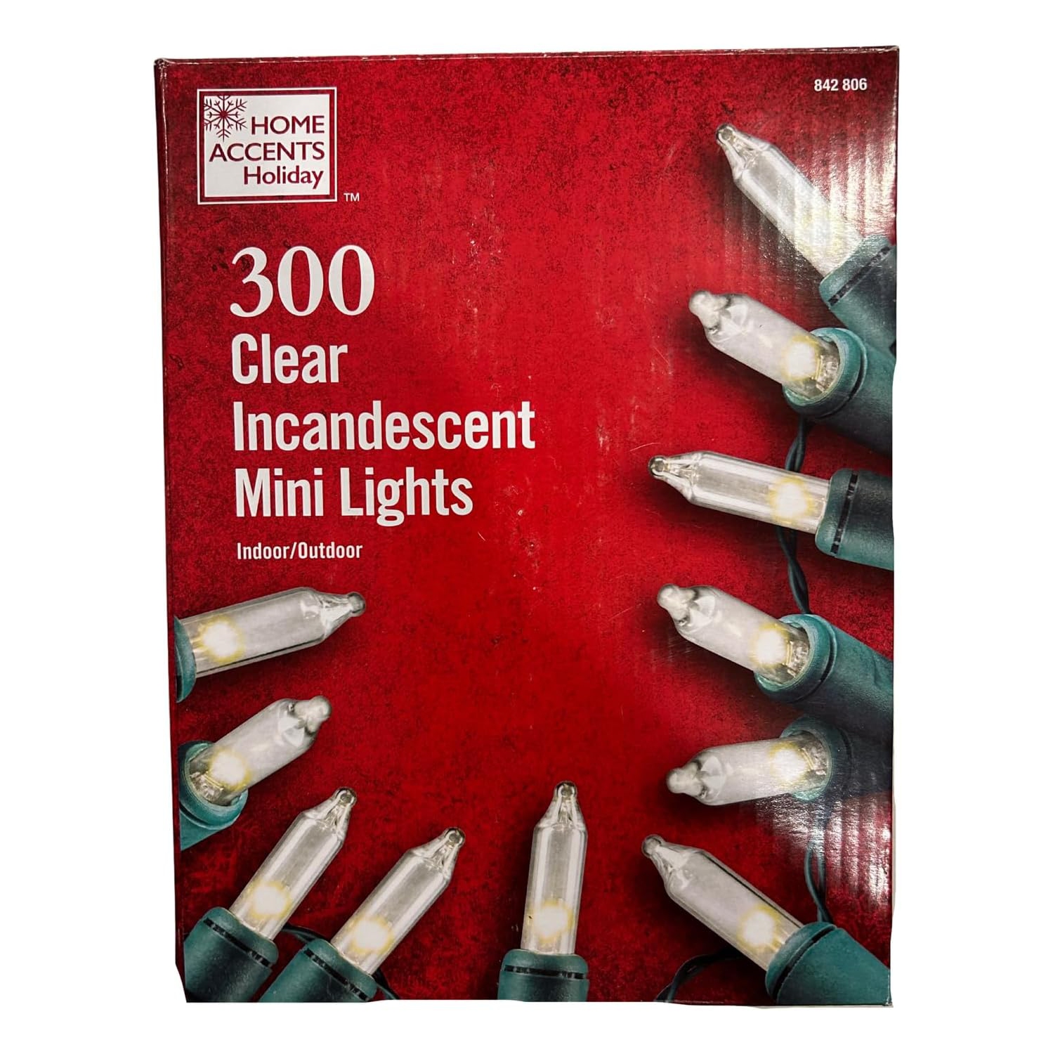 Mini jeu de lumières de Noël transparentes incandescentes Home Accents, 300 unités