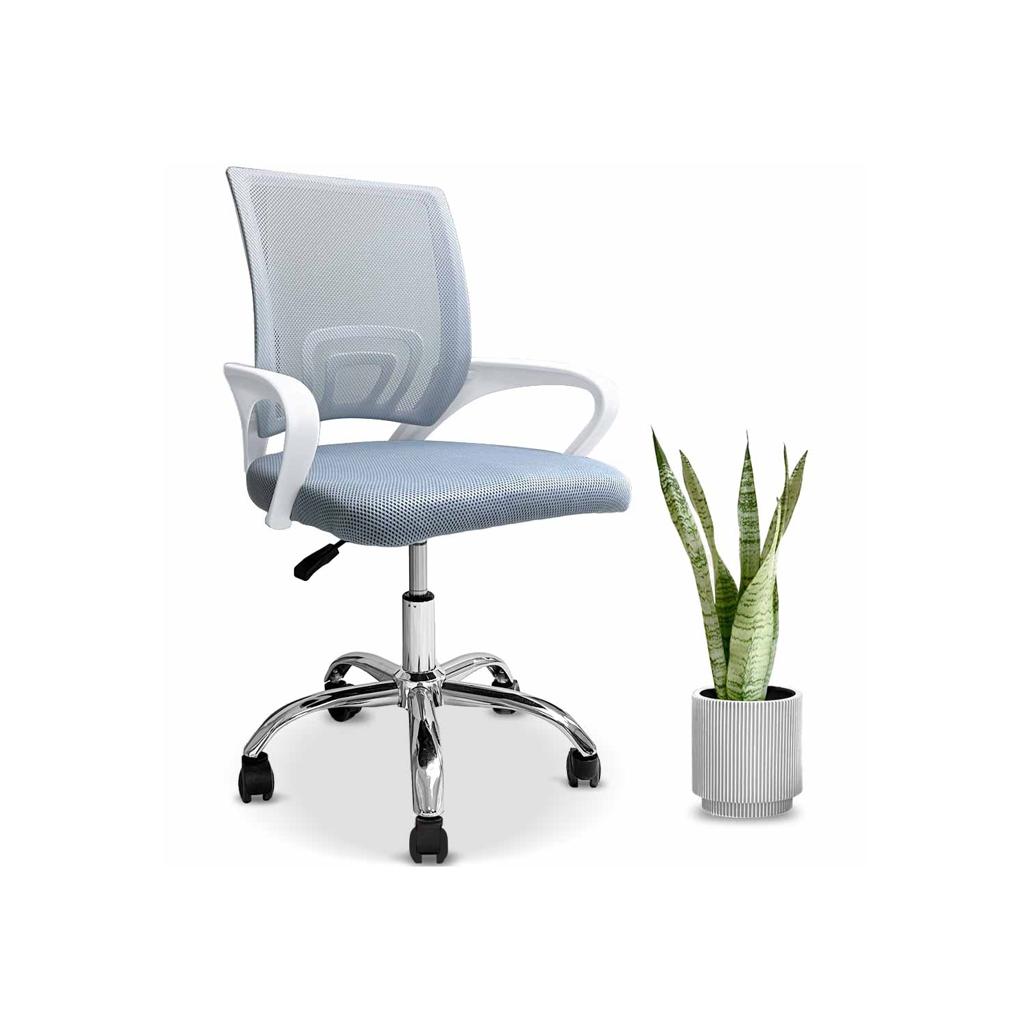 MotionGrey Mesh Series - Executive Ergonomic Computer Desk Home Office Chair with Mesh Back - White