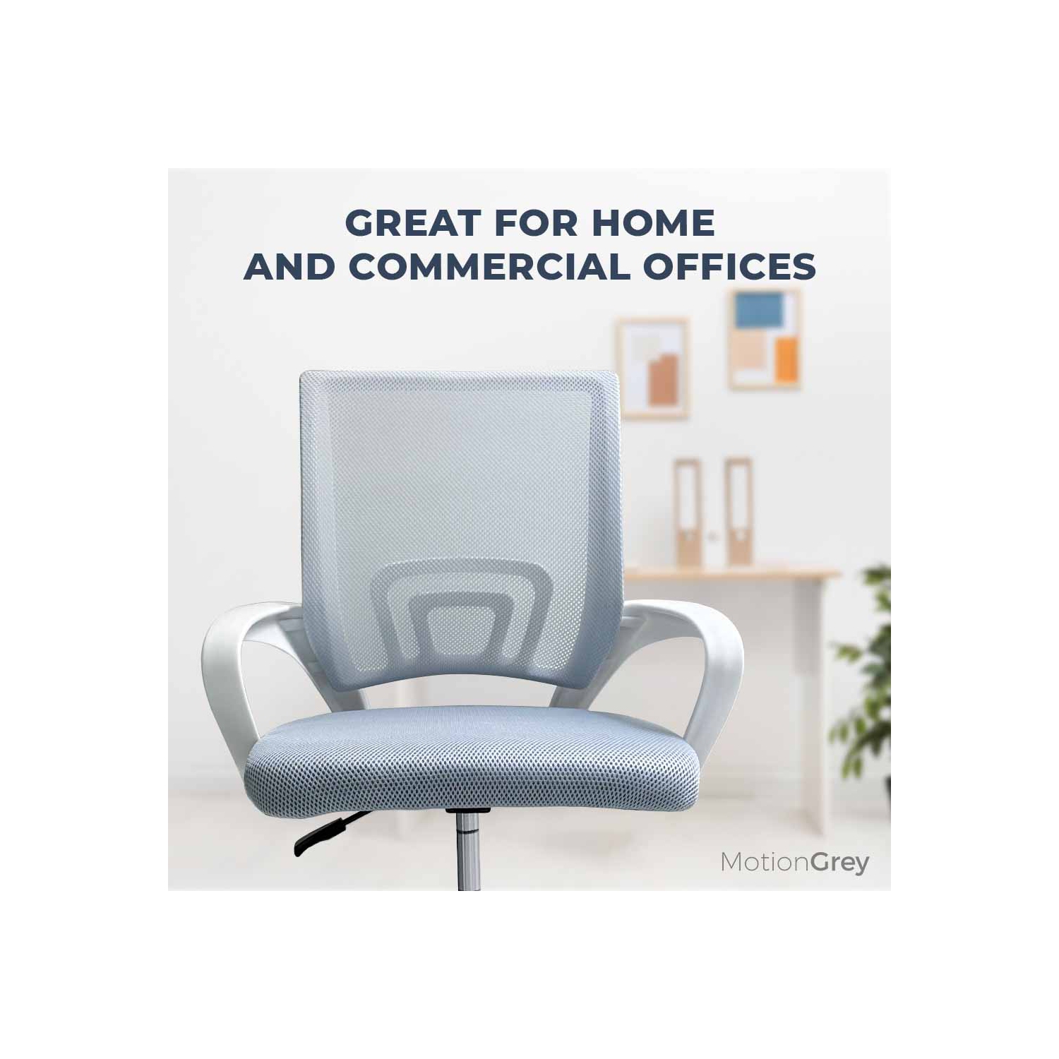 Fauteuil de bureau ergonomique en filet respirant MC1 de MotionGrey - Fauteuil de bureau confortable pour le jeu à domicile et le bureau commercial