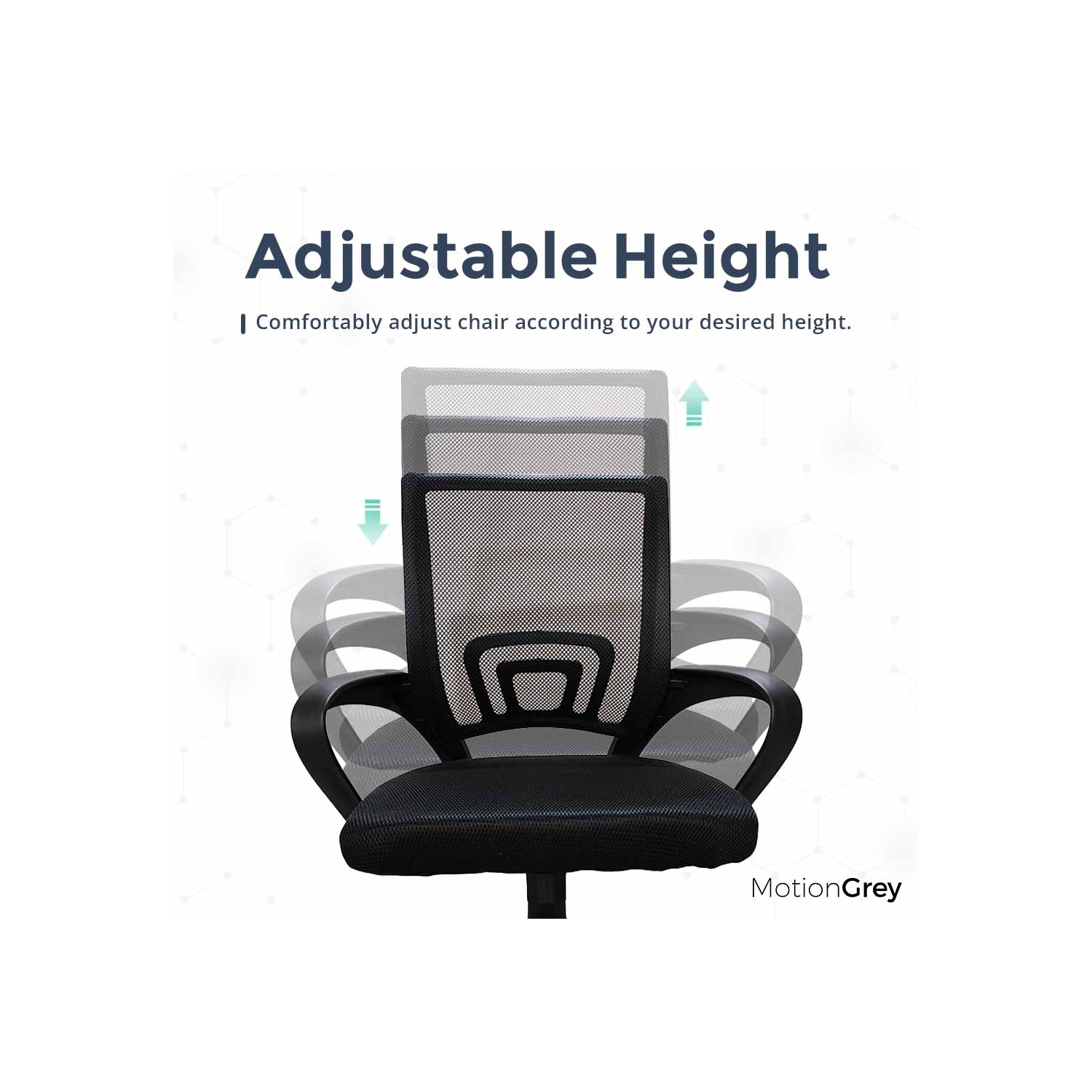 MotionGrey MC1 Ergonomic Breathable Mesh High Office Chair - Comfortable Computer Task Desk Chairs for Home Gaming and Executive Commercial Office -