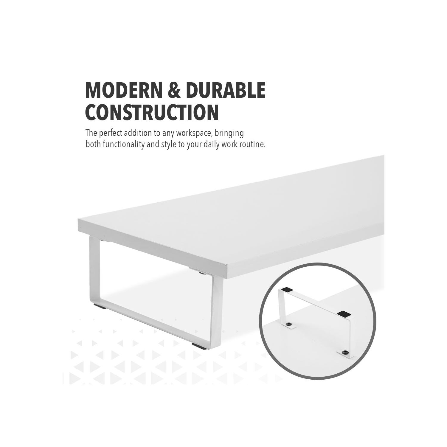 MotionGrey Monitor Stand Riser, 39.4 Inch Ergonomic Desk Shelf & tabletop Desktop Stand for Laptop, Computer, MacBook, Notebook, PC - White