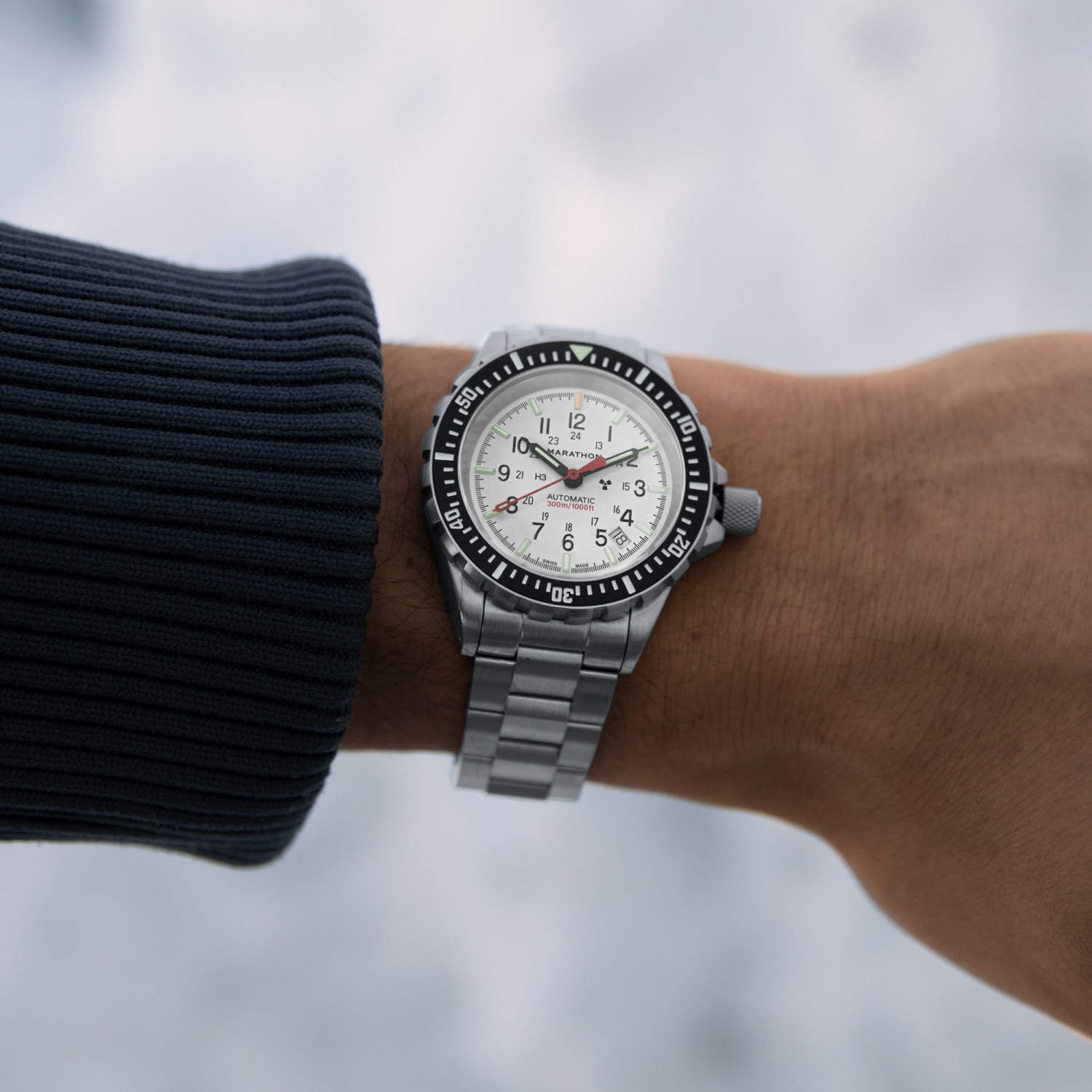 MARATHON- Arctic Edition Large Diver's Automatic with SS Bracelet with Marathon Clasp 41mm