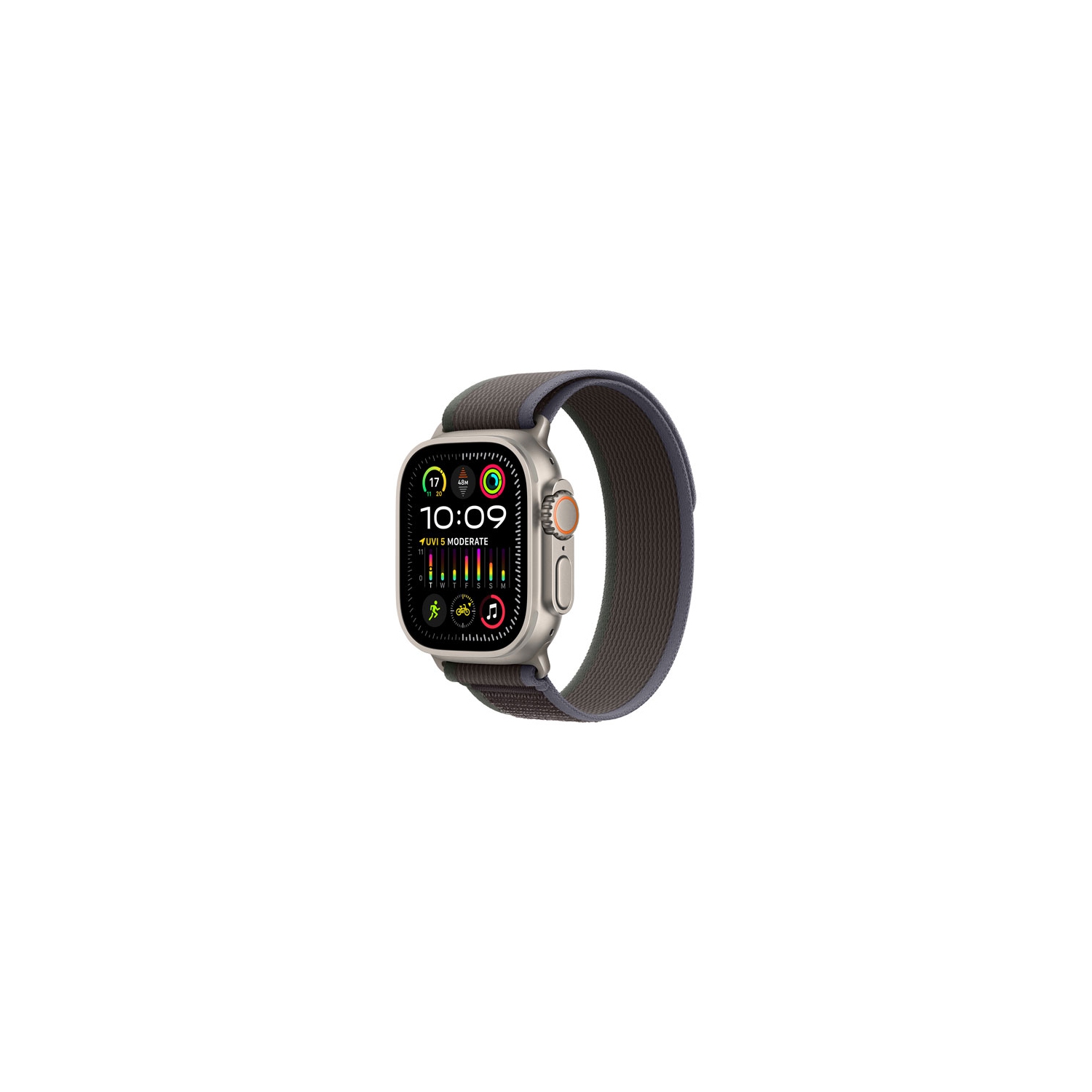 Remis à neuf - Apple Watch Ultra 2&nbsp;mm (GPS + connectivité cellulaire) avec boîtier en titane 49&nbsp;mm et bracelet sentier noir bleu -