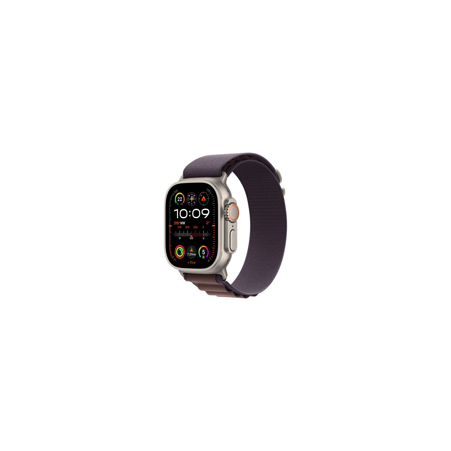Boîte ouverte - Apple Watch Ultra de 2&nbsp;mm avec boîtier en titane 49&nbsp;mm et bracelet alpin indigo - moyen