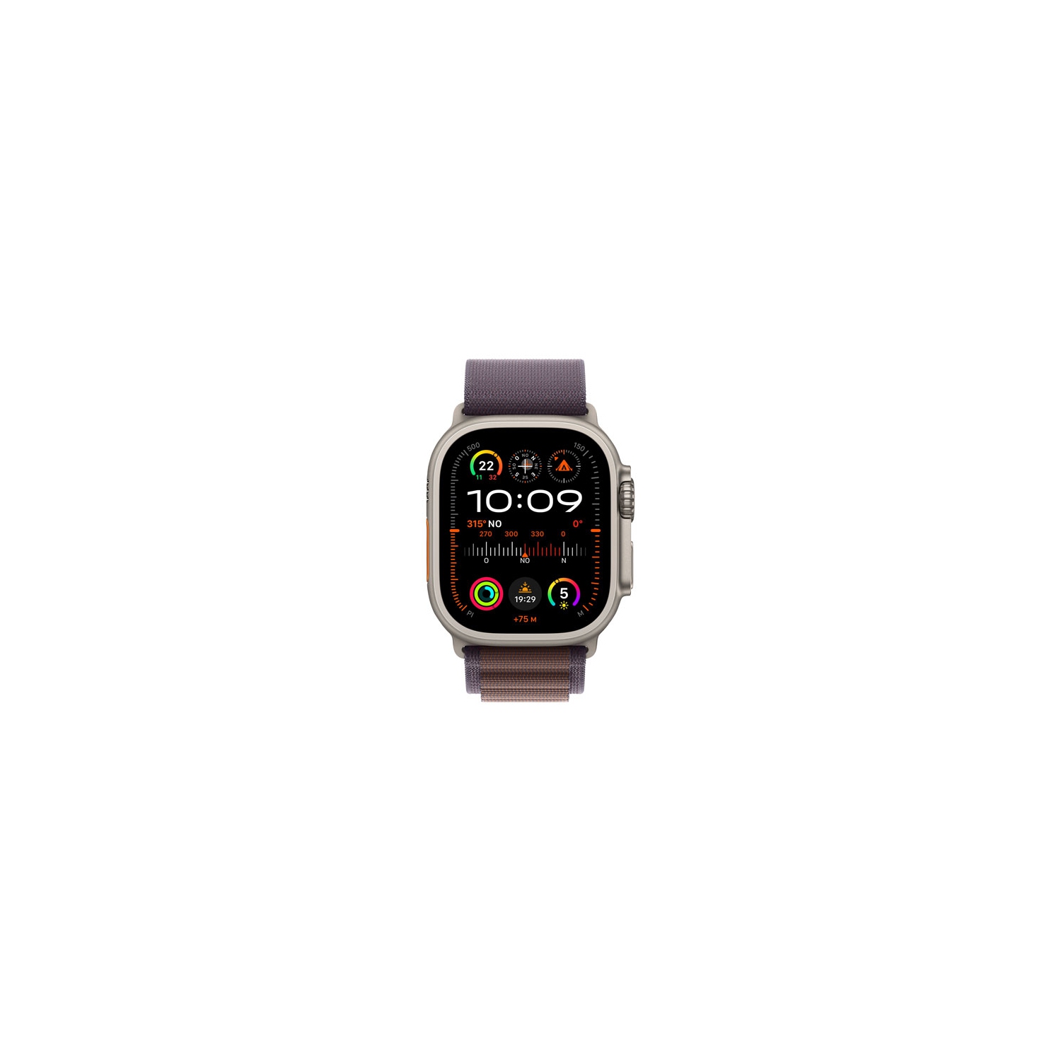 Boîte ouverte - Apple Watch Ultra de 2&nbsp;mm avec boîtier en titane 49&nbsp;mm et bracelet alpin indigo - moyen