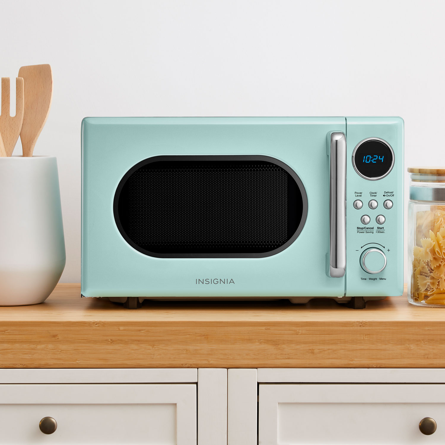 Insignia Retro 0.7 Cu. Ft. Retro Compact Microwave - Mint - Only at Best Buy