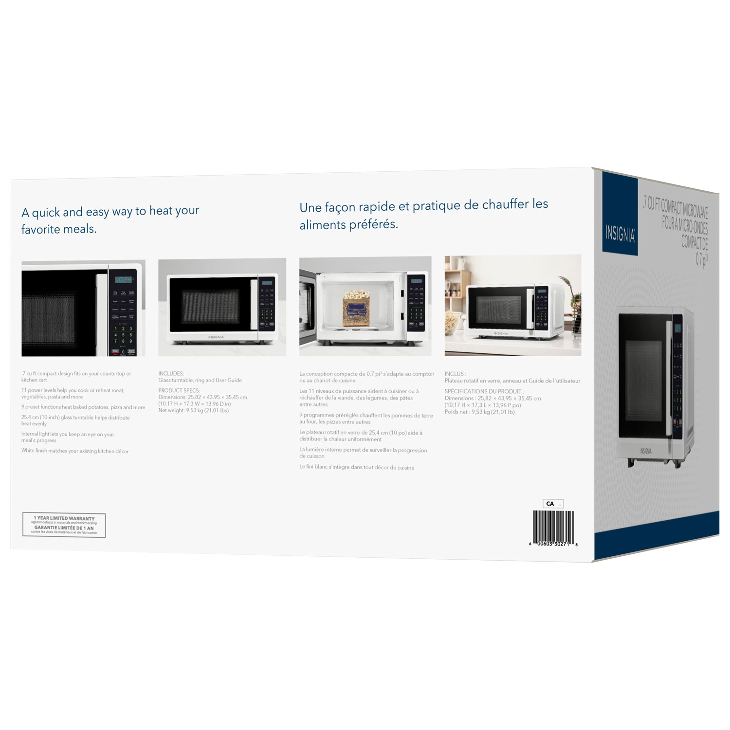 Insignia 0.7 Cu. Ft. Compact Microwave - White - Only at Best Buy