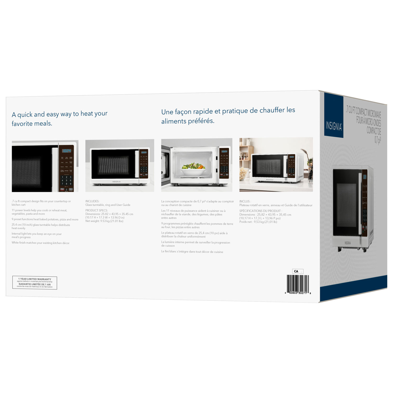 Insignia 0.7 Cu. Ft. Compact Microwave - White - Only at Best Buy