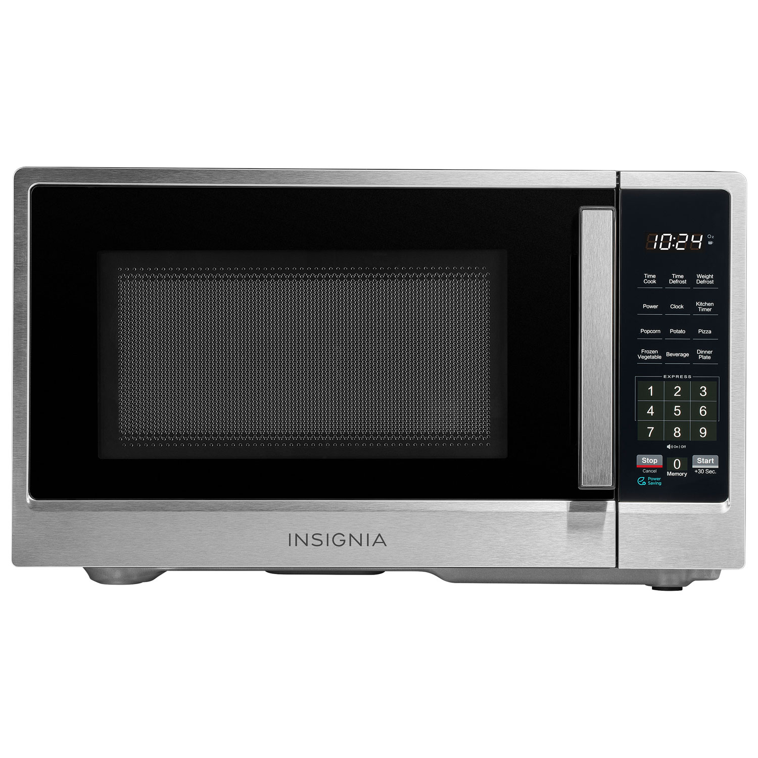 Insignia 0.9 Cu. Ft. Compact Countertop Microwave - Stainless Steel - Only at Best Buy