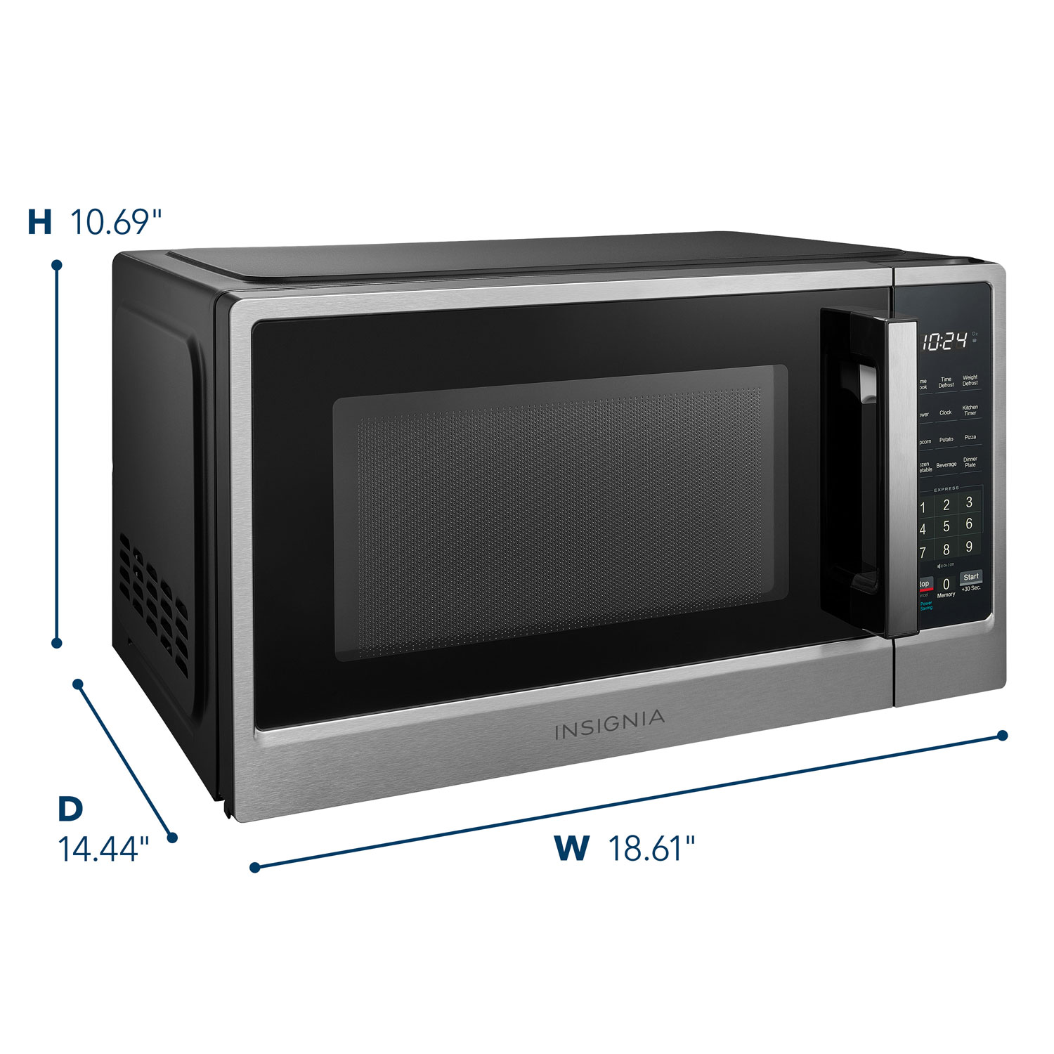 Insignia 0.9 Cu. Ft. Compact Countertop Microwave - Stainless Steel - Only at Best Buy