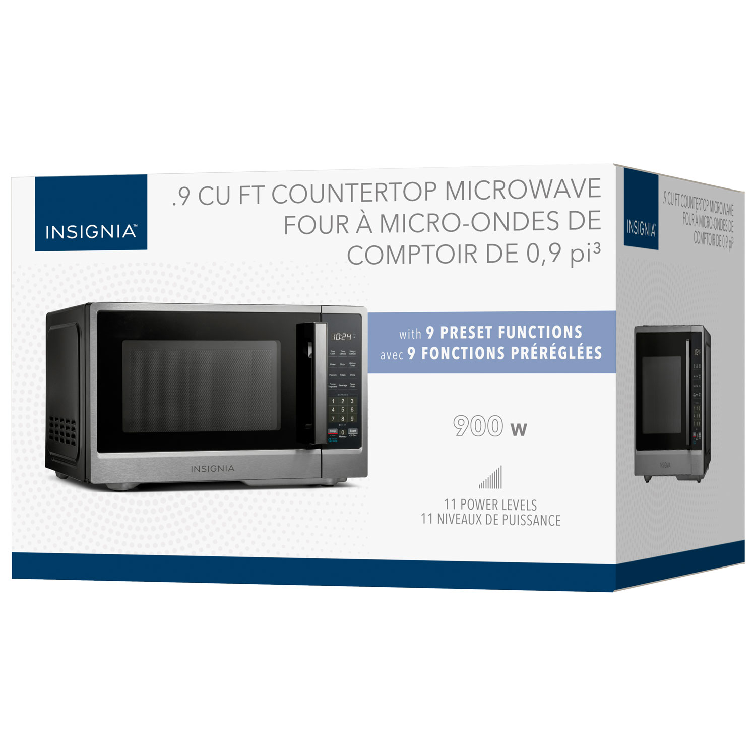 Insignia 0.9 Cu. Ft. Compact Countertop Microwave - Stainless Steel - Only at Best Buy
