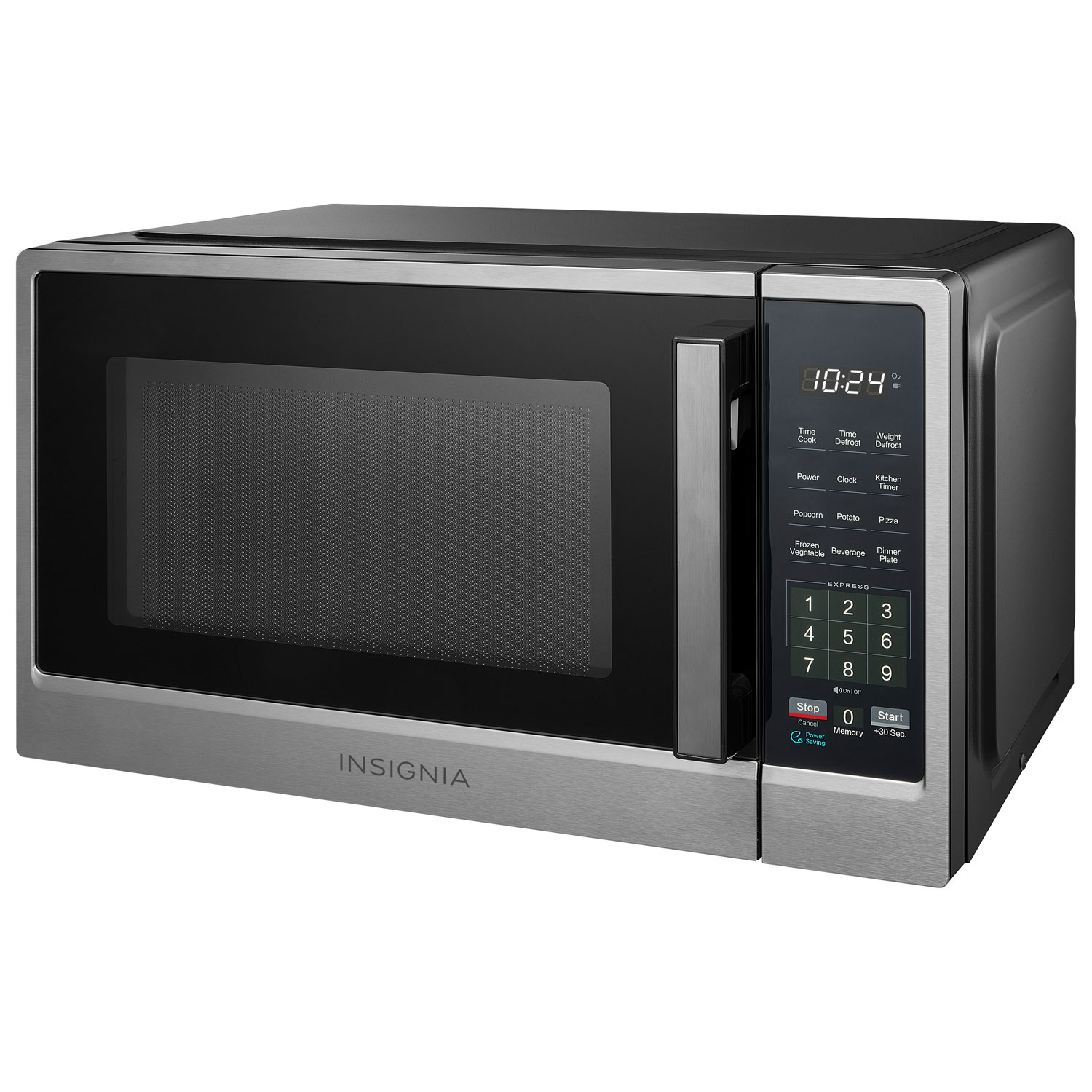 Insignia 0.9 Cu. Ft. Compact Countertop Microwave - Stainless Steel - Only at Best Buy