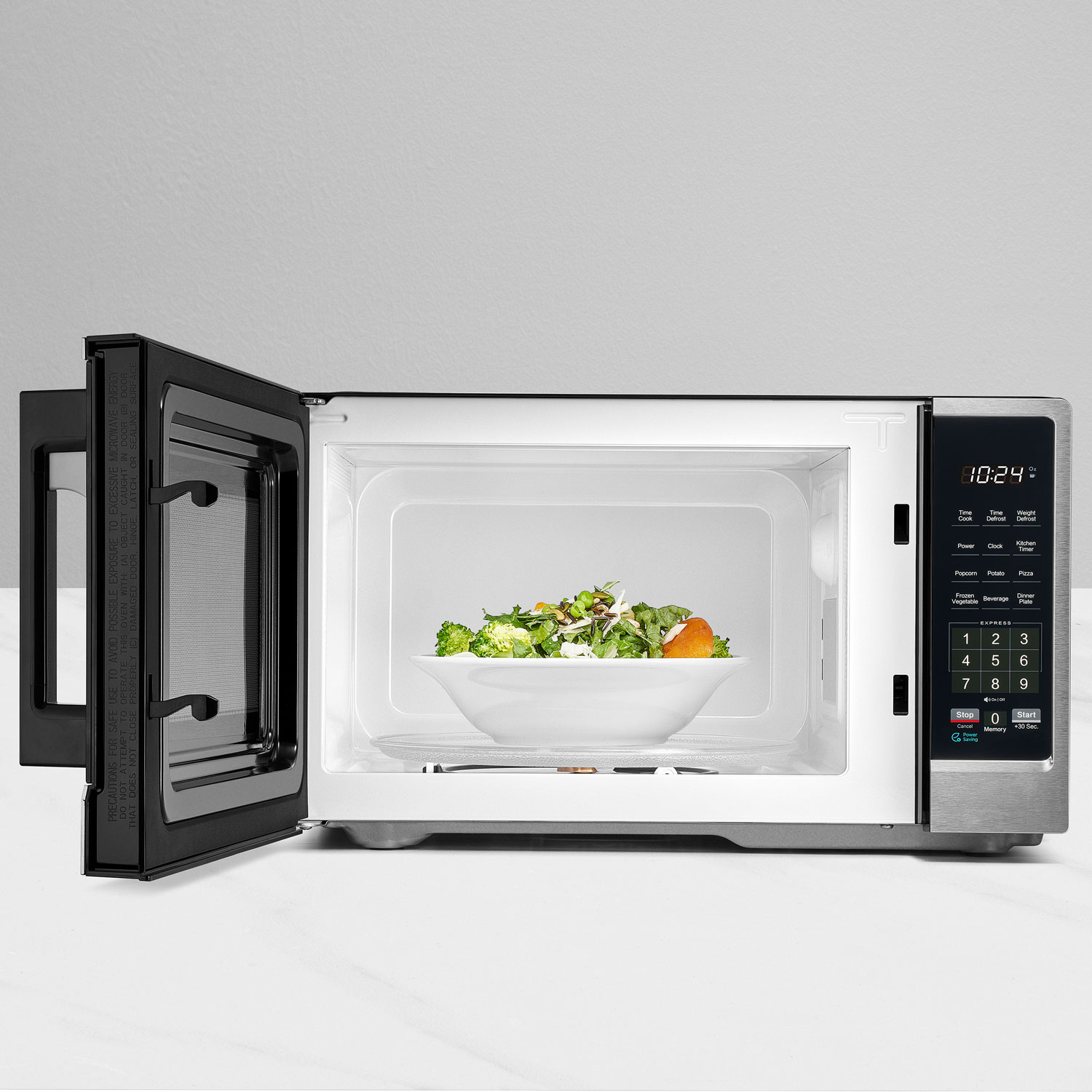 Insignia 0.9 Cu. Ft. Compact Countertop Microwave - Stainless Steel - Only at Best Buy