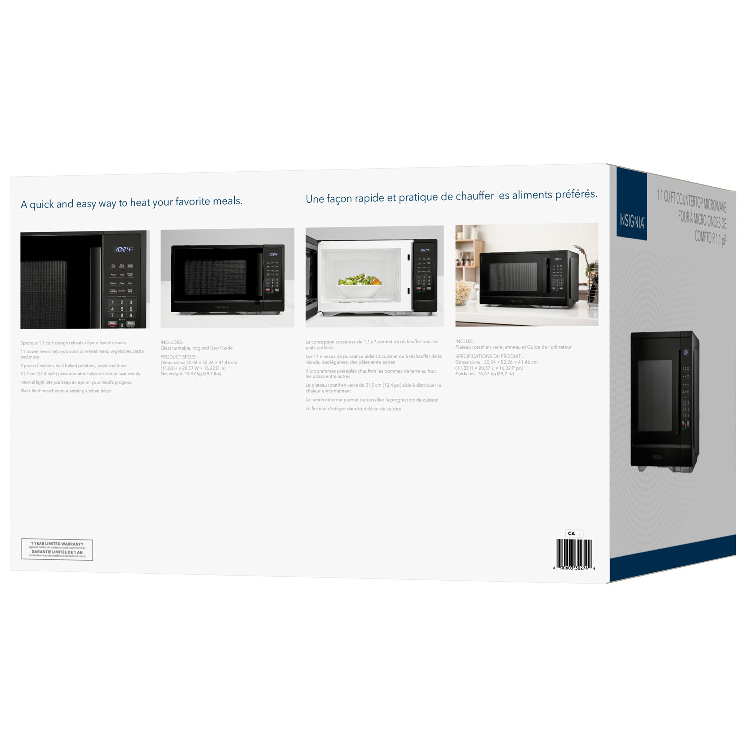 Micro-ondes de comptoir de 1,1 pi³ d'Insignia - Noir - Exclusivité de Best Buy