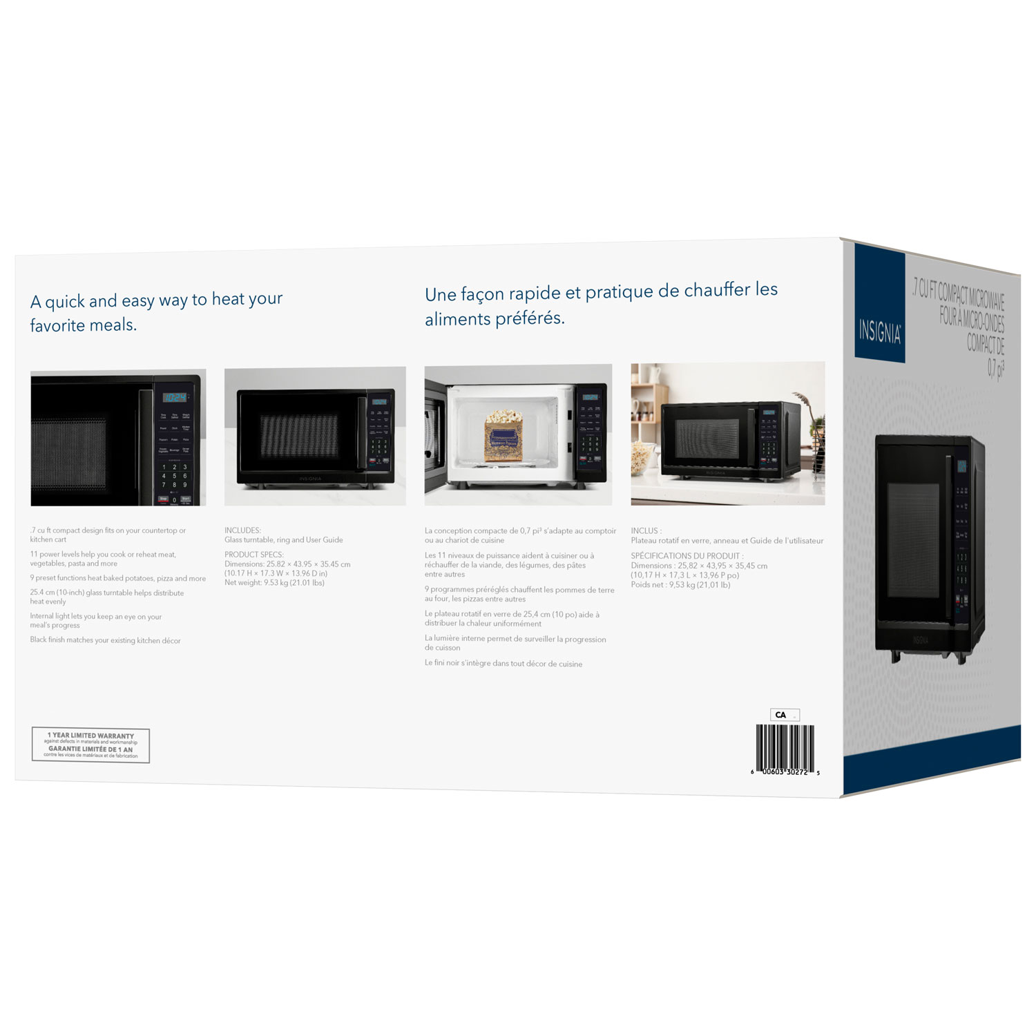 Insignia 0.7 Cu. Ft. Compact Microwave - Black - Only at Best Buy