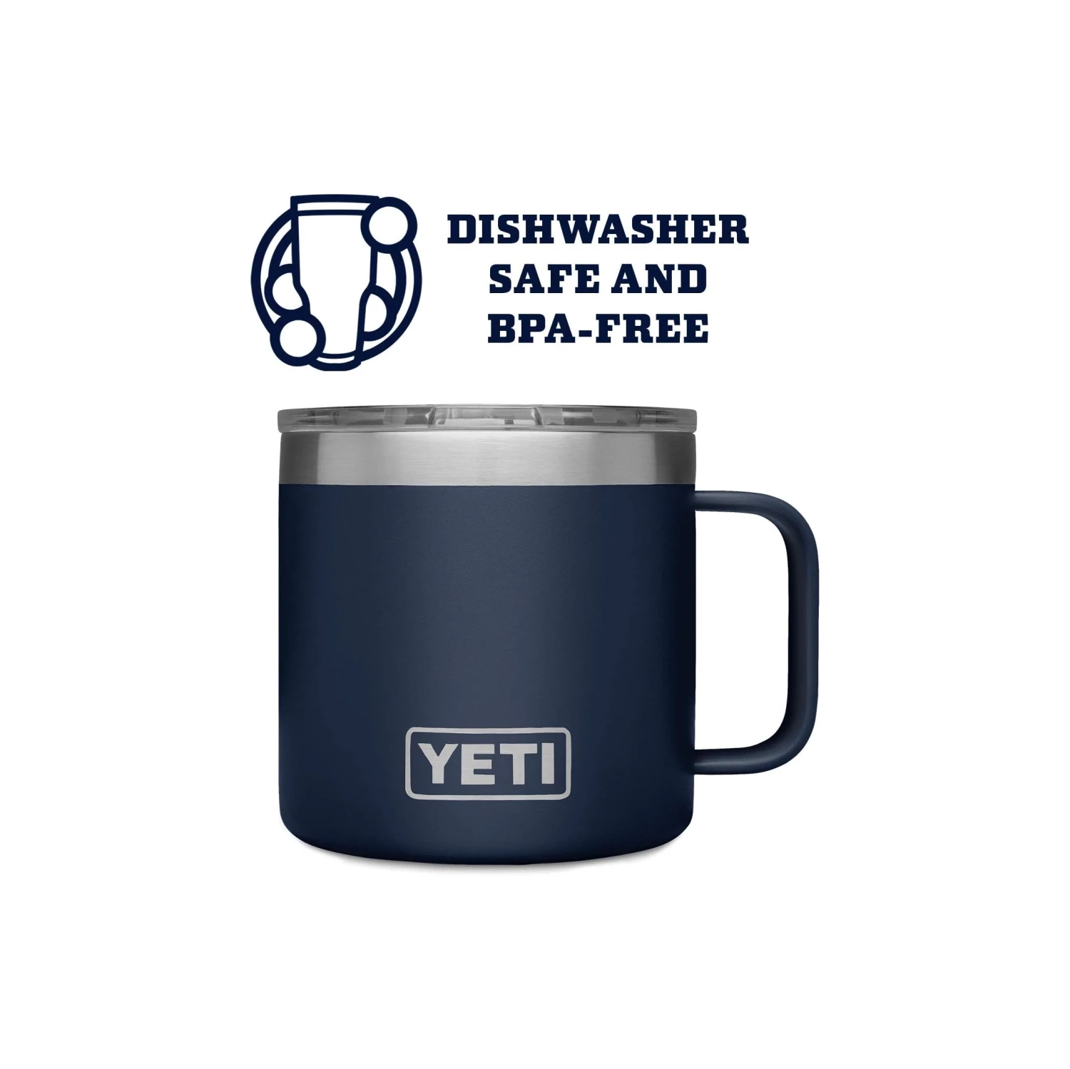 YETI Rambler 14 oz Mug | Vacuum Insulated Stainless Steel with MagSlider Lid - Navy