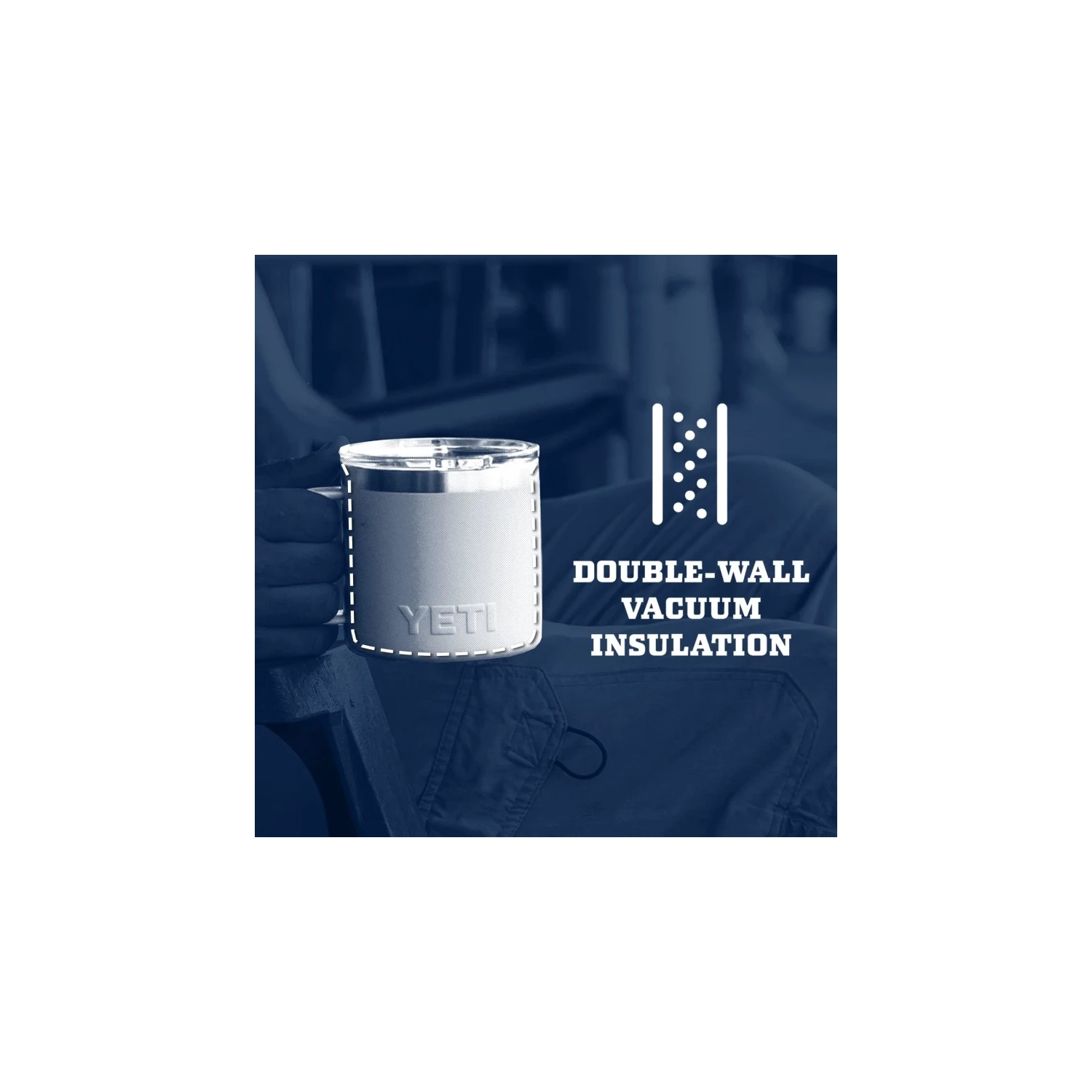 YETI Rambler 14 oz Mug | Vacuum Insulated Stainless Steel with MagSlider Lid - Navy