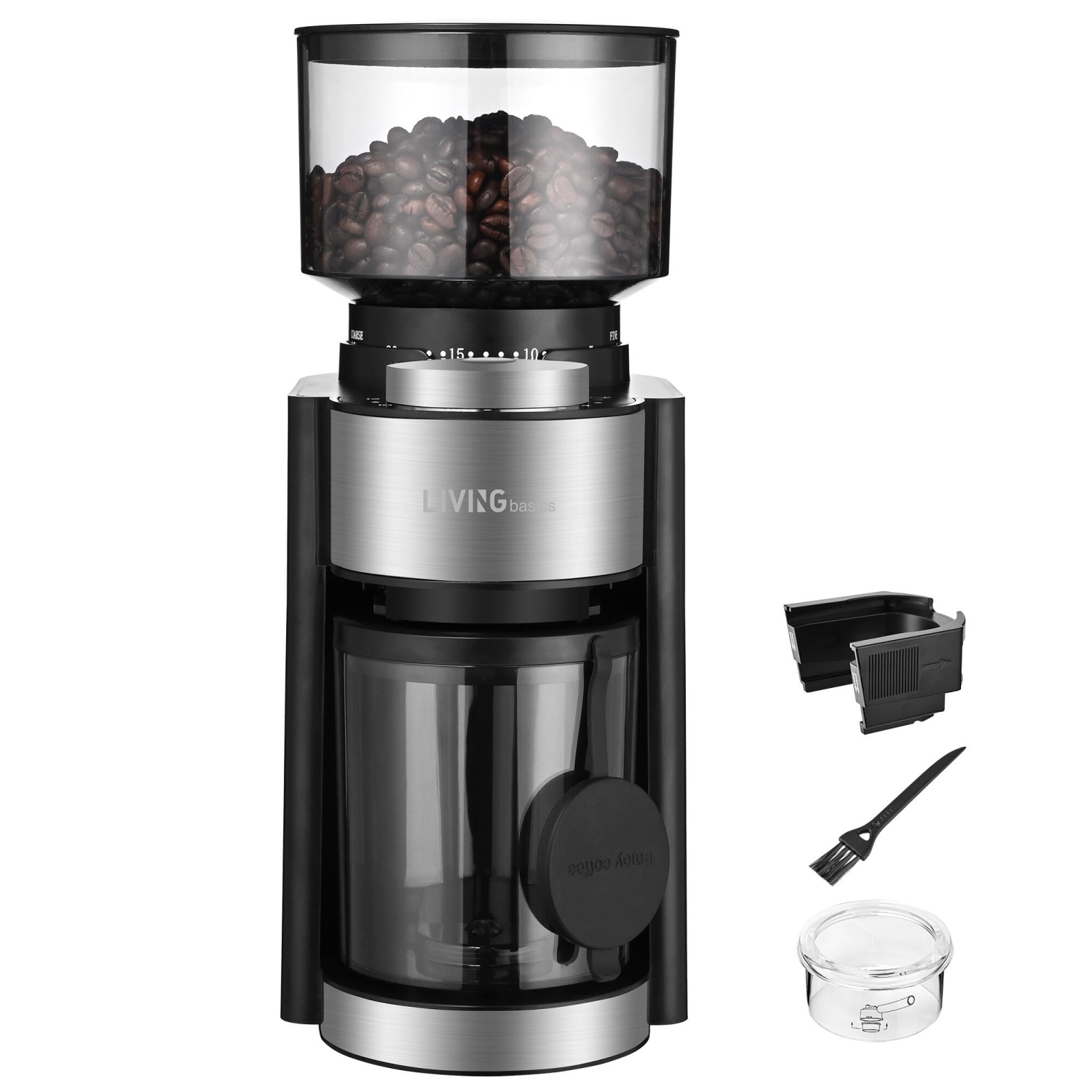 12-Cup Electric Coffee Grinder with 25 Precise Grind Setting, Adjustable Automatic Electric Grinders Conical Burr Mill Grinder